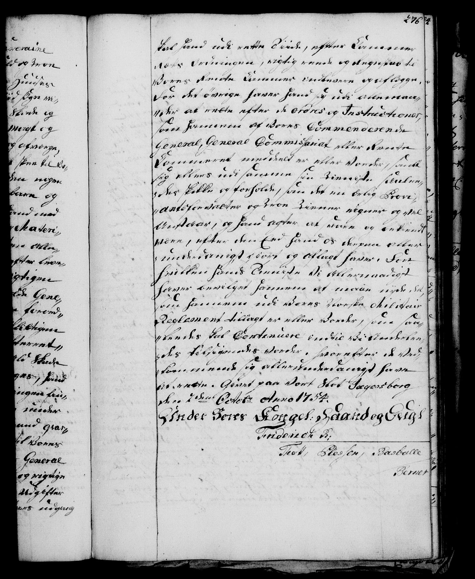 Rentekammeret, Kammerkanselliet, RA/EA-3111/G/Gg/Gge/L0003: Norsk bestallingsprotokoll med register (merket RK 53.27), 1745-1761, p. 276