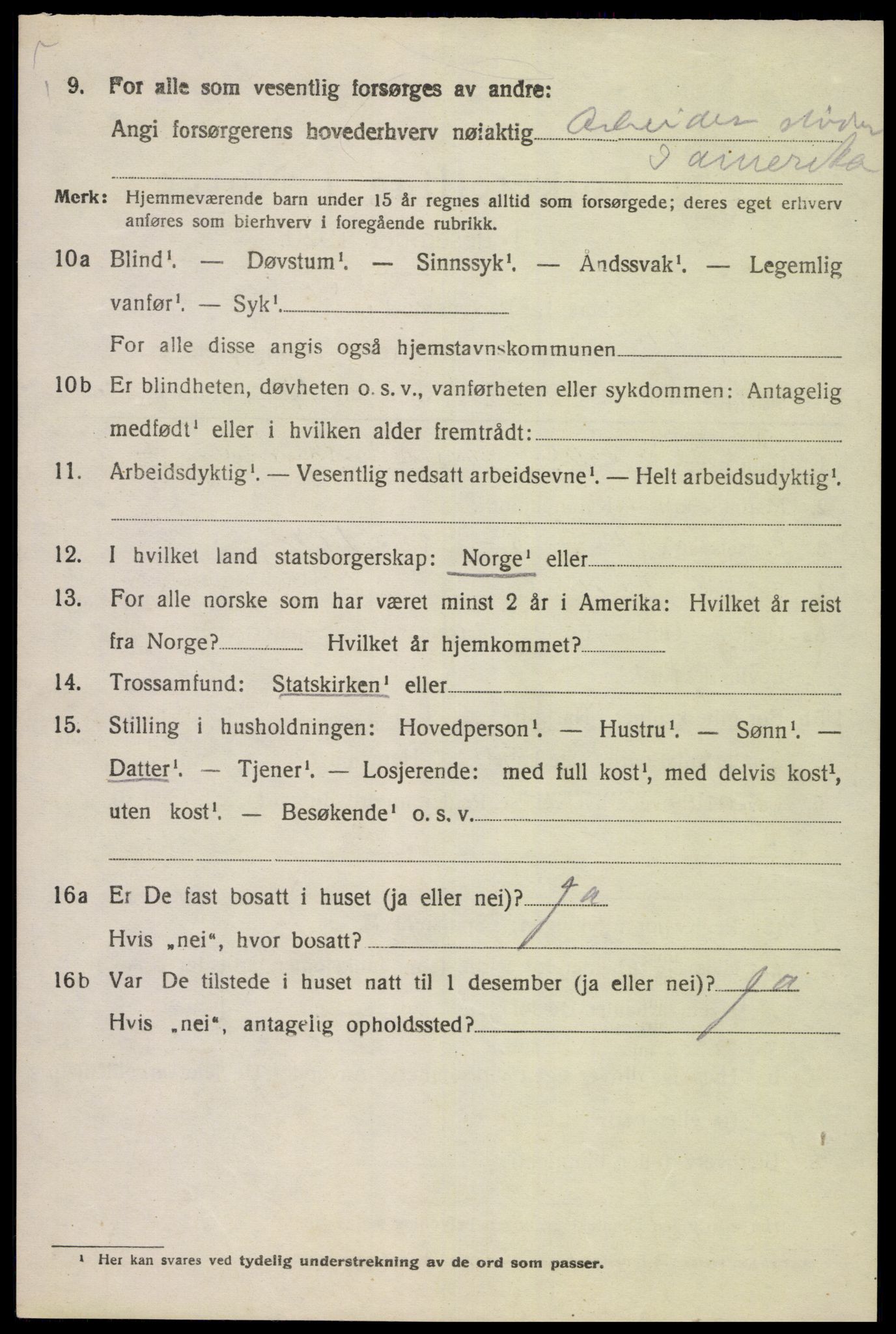 SAK, 1920 census for Herad, 1920, p. 1037