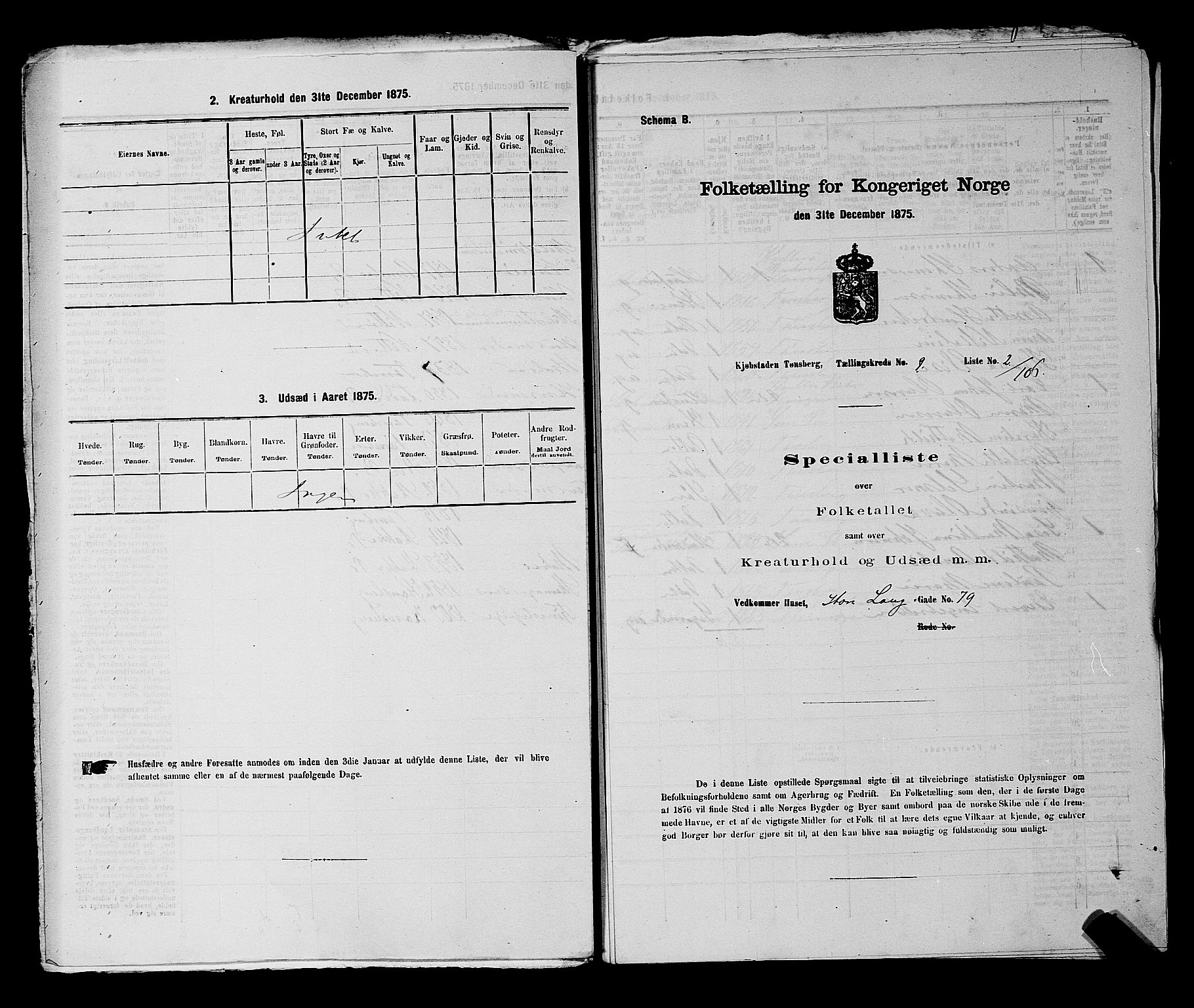 SAKO, 1875 census for 0705P Tønsberg, 1875, p. 270