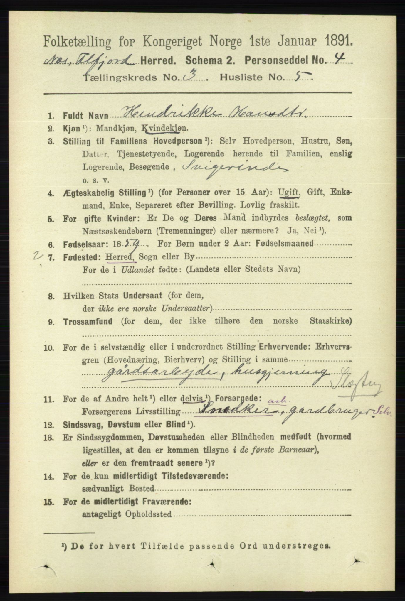 RA, 1891 census for 1043 Hidra og Nes, 1891, p. 946