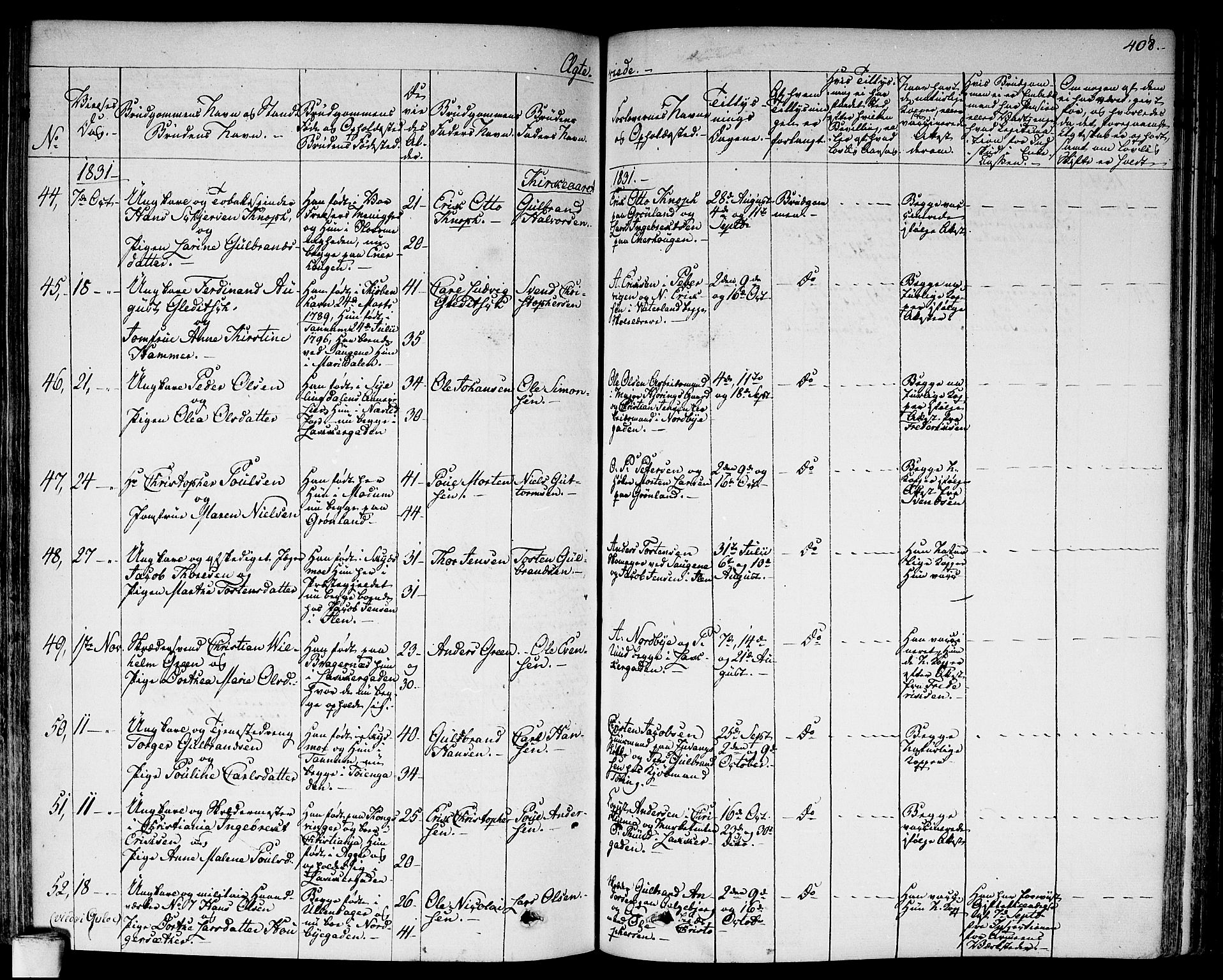 Aker prestekontor kirkebøker, AV/SAO-A-10861/F/L0013: Parish register (official) no. 13, 1828-1837, p. 408