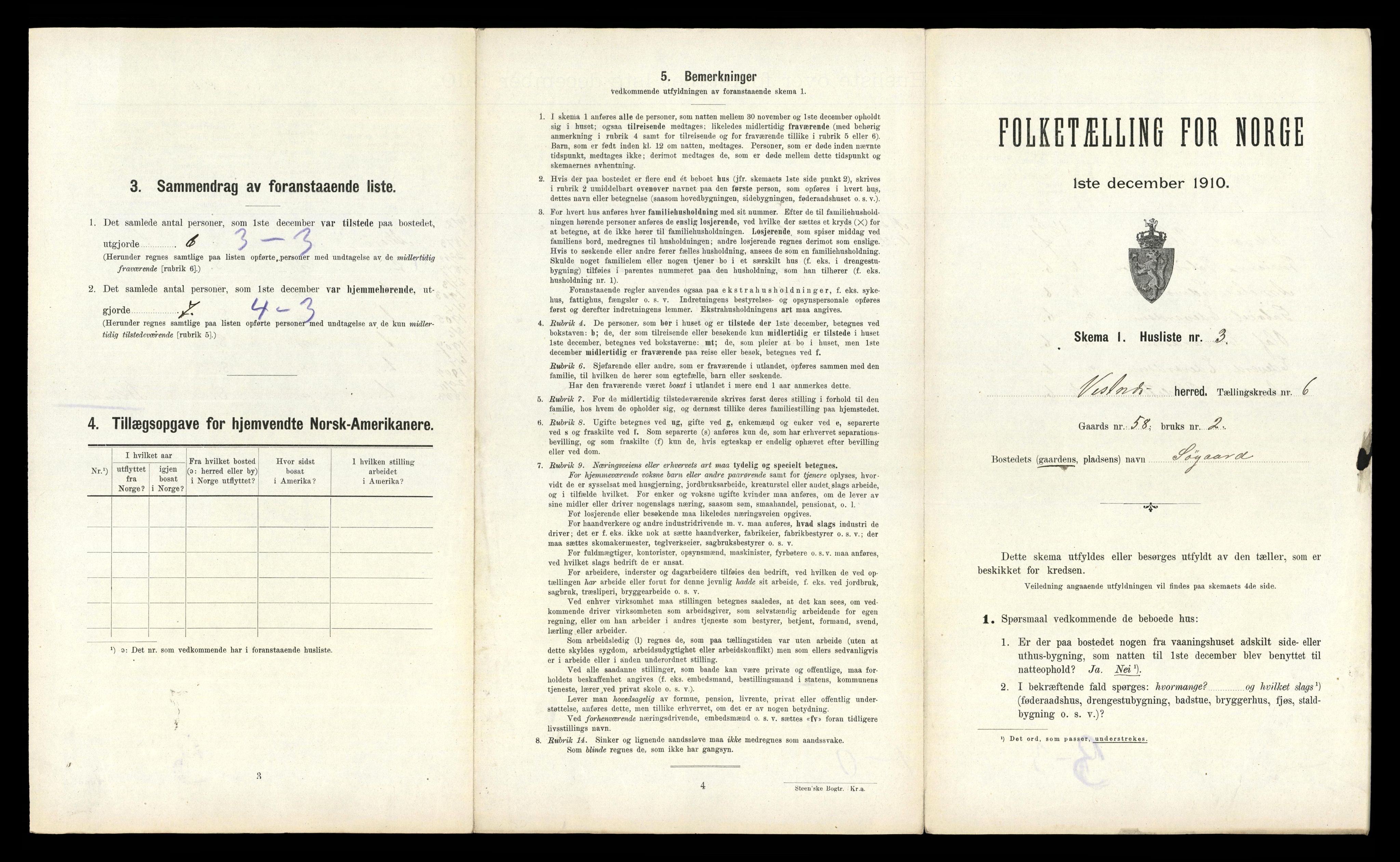 RA, 1910 census for Vestnes, 1910, p. 583