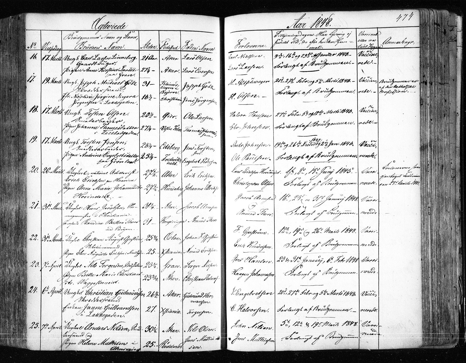 Aker prestekontor kirkebøker, AV/SAO-A-10861/F/L0019: Parish register (official) no. 19, 1842-1852, p. 474