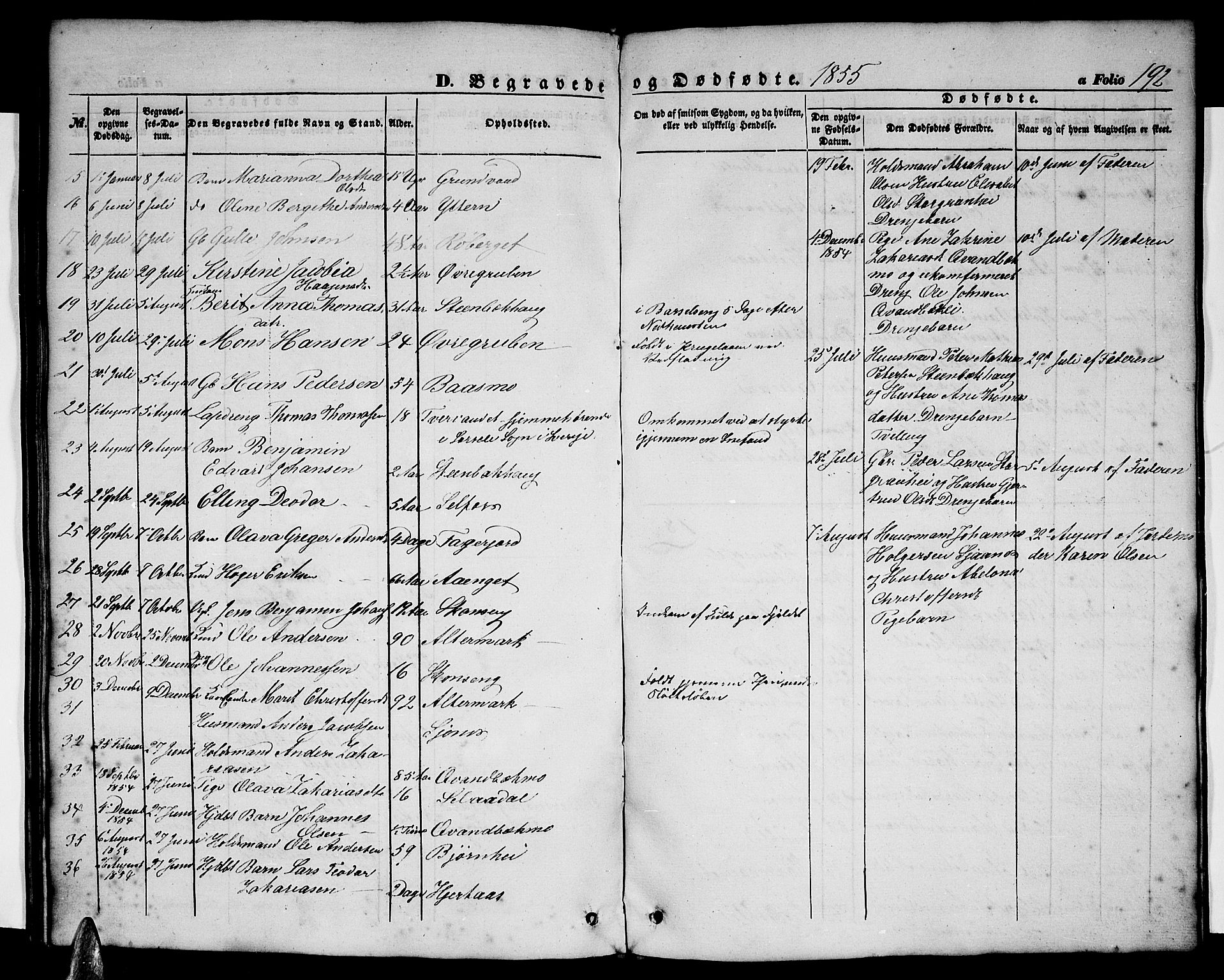 Ministerialprotokoller, klokkerbøker og fødselsregistre - Nordland, SAT/A-1459/827/L0414: Parish register (copy) no. 827C03, 1853-1865, p. 192