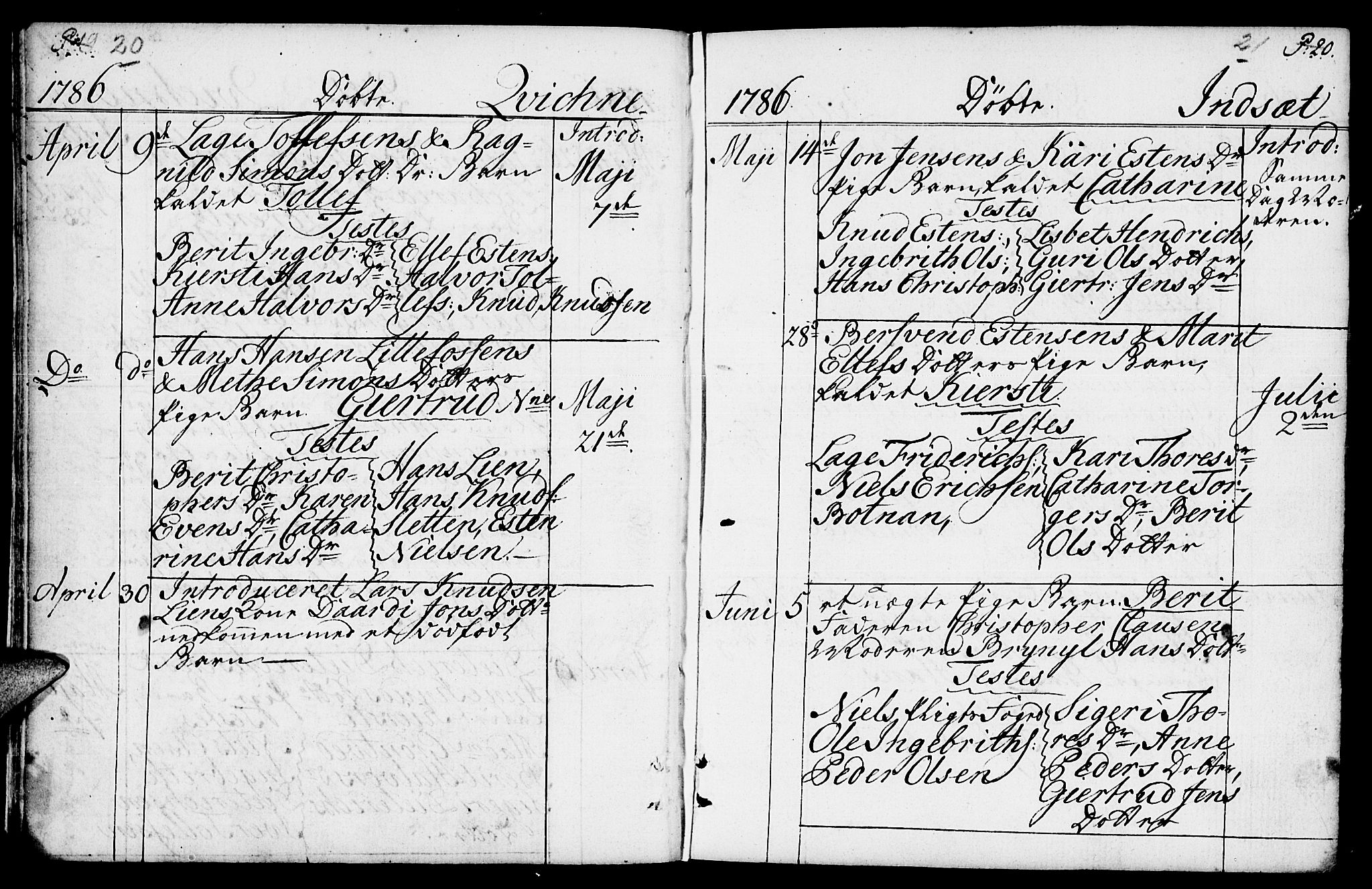 Kvikne prestekontor, SAH/PREST-064/H/Ha/Haa/L0003: Parish register (official) no. 3, 1785-1814, p. 20-21