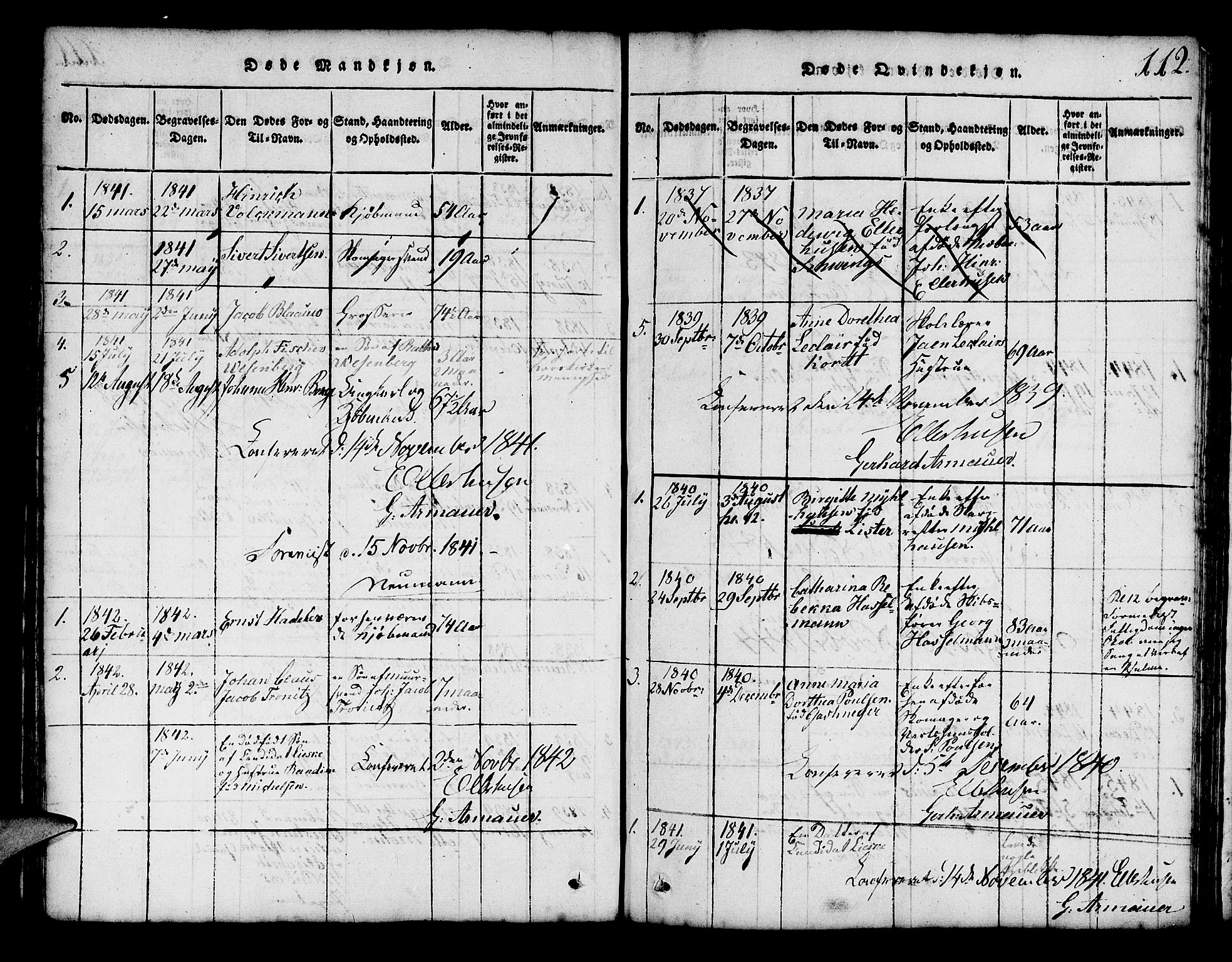 Mariakirken Sokneprestembete, SAB/A-76901/H/Hab/L0001: Parish register (copy) no. A 1, 1815-1846, p. 112