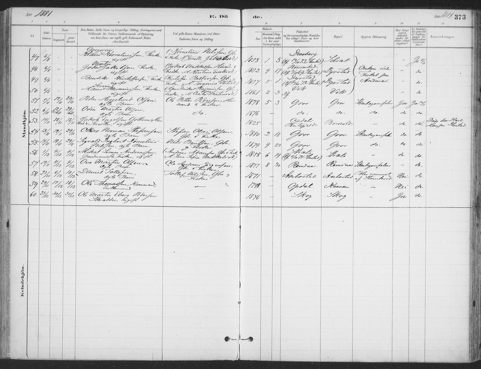 Ibestad sokneprestembete, SATØ/S-0077/H/Ha/Haa/L0011kirke: Parish register (official) no. 11, 1880-1889, p. 373