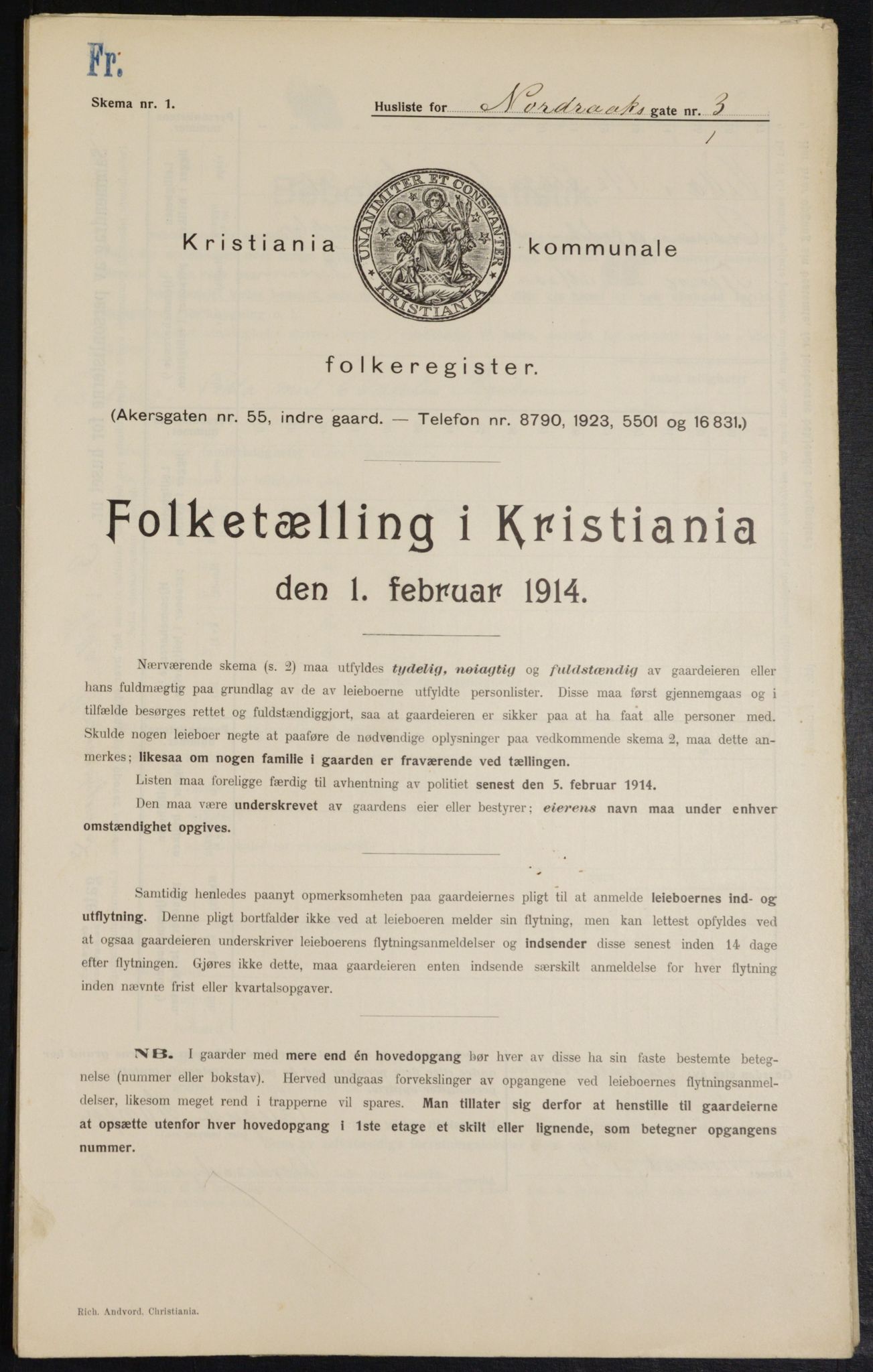 OBA, Municipal Census 1914 for Kristiania, 1914, p. 73361