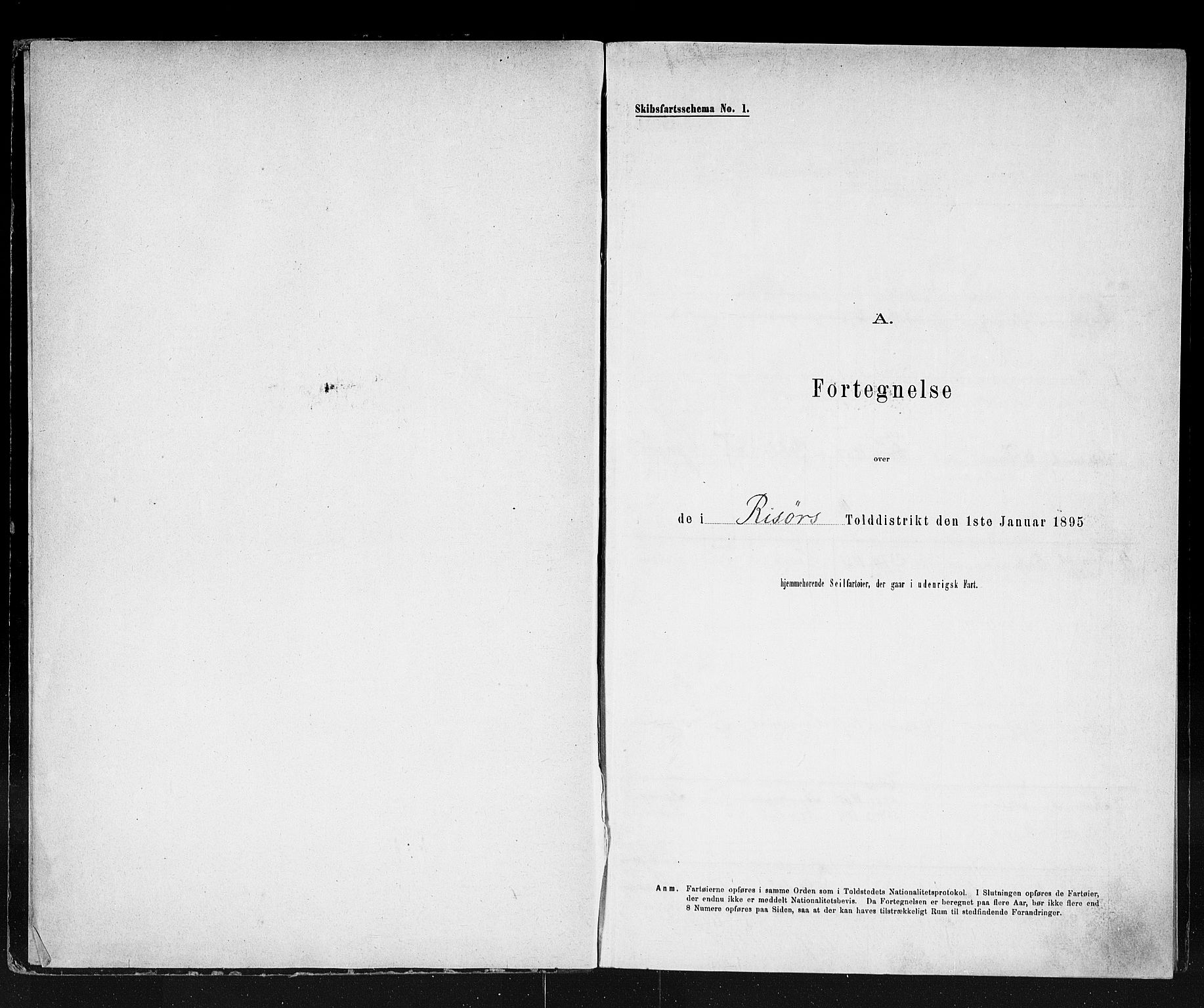 Risør tollsted, SAK/1351-0010/H/Ha/L0195: Kopi av skipslistene, 1895-1908, p. 3