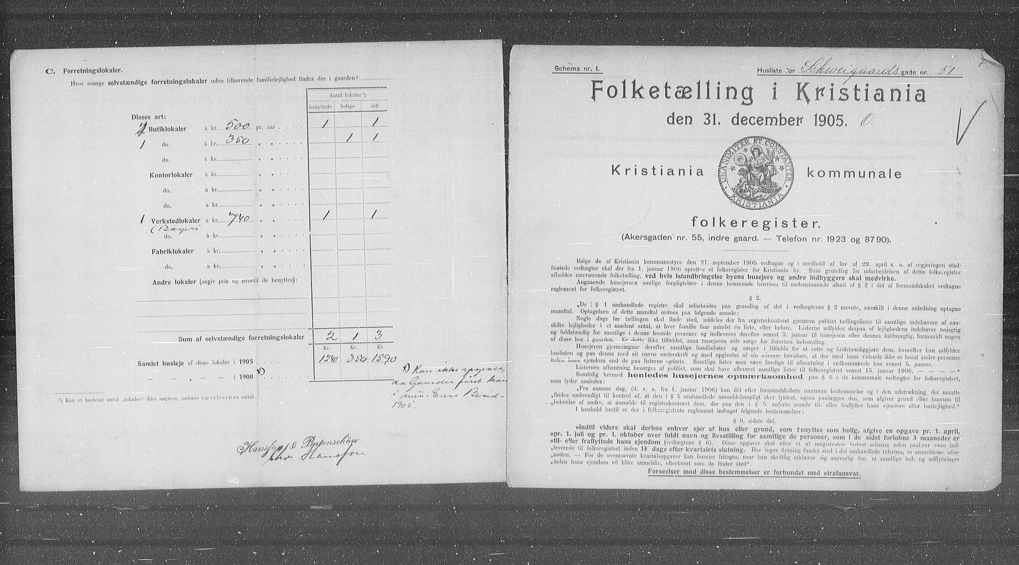 OBA, Municipal Census 1905 for Kristiania, 1905, p. 47892