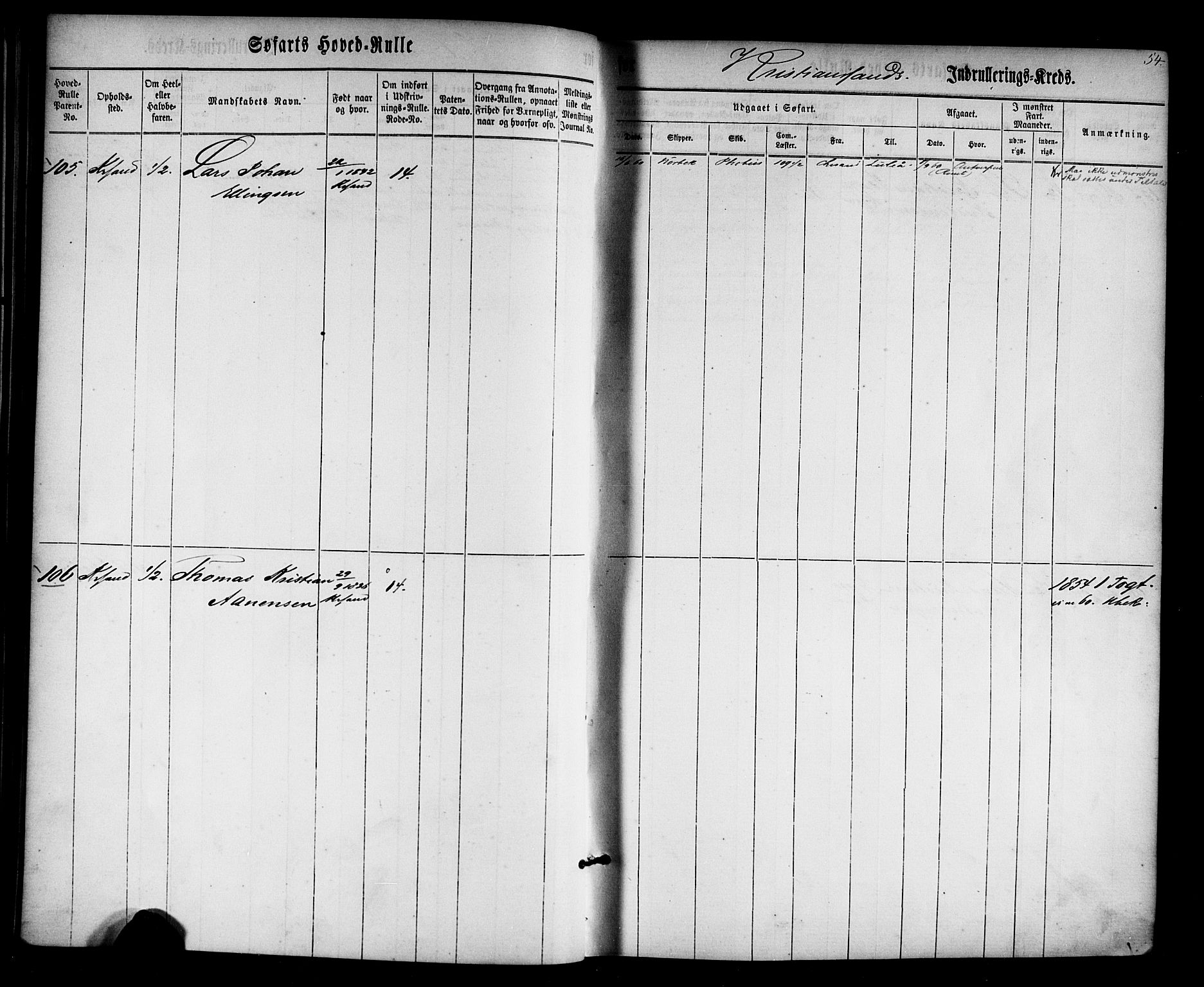 Kristiansand mønstringskrets, AV/SAK-2031-0015/F/Fb/L0025: Hovedrulle nr 1-766, dublett, J-4, 1860-1870, p. 55