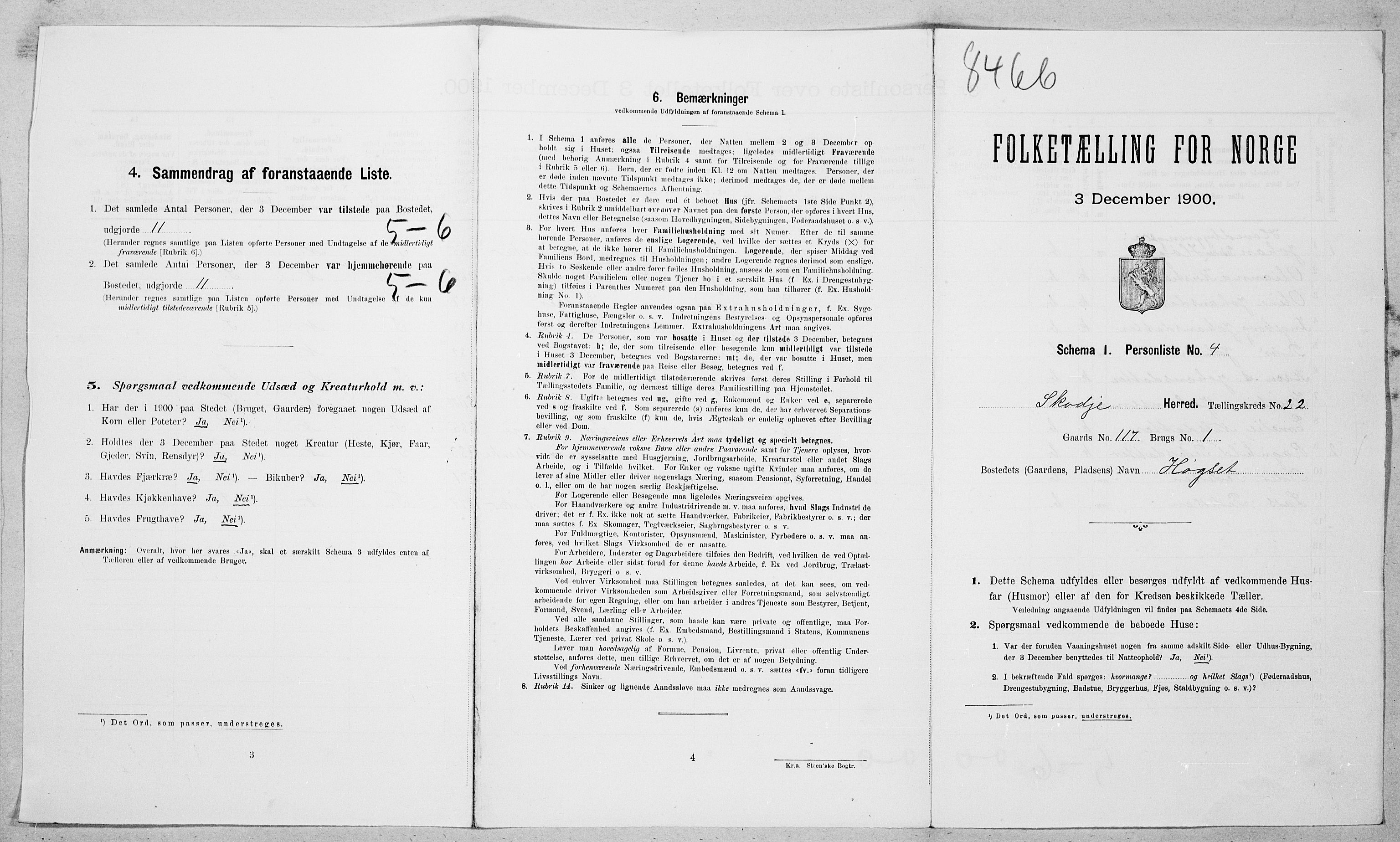 SAT, 1900 census for Skodje, 1900, p. 1011