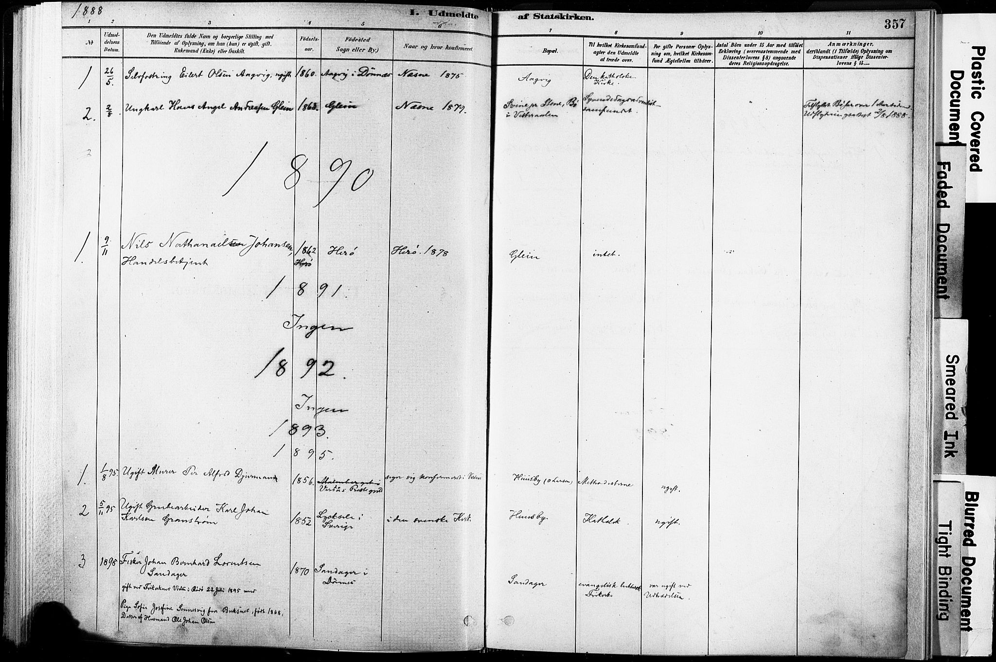 Ministerialprotokoller, klokkerbøker og fødselsregistre - Nordland, AV/SAT-A-1459/835/L0526: Parish register (official) no. 835A03II, 1881-1910, p. 357