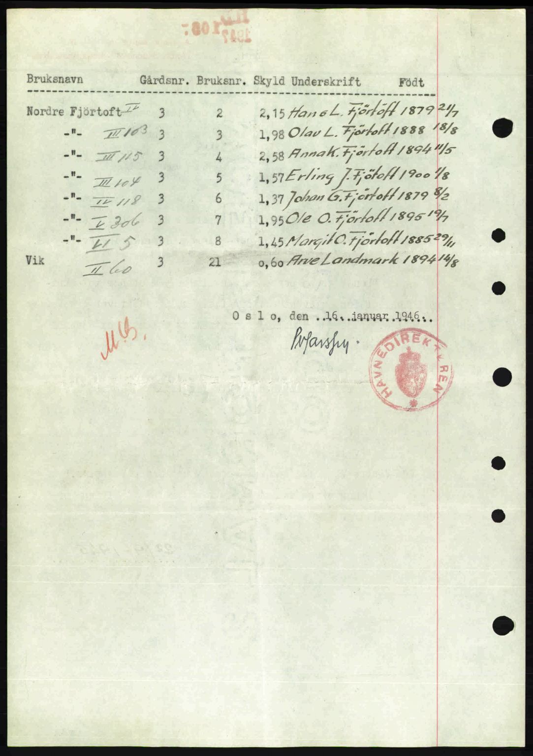 Nordre Sunnmøre sorenskriveri, AV/SAT-A-0006/1/2/2C/2Ca: Mortgage book no. A24, 1947-1947, Diary no: : 380/1947