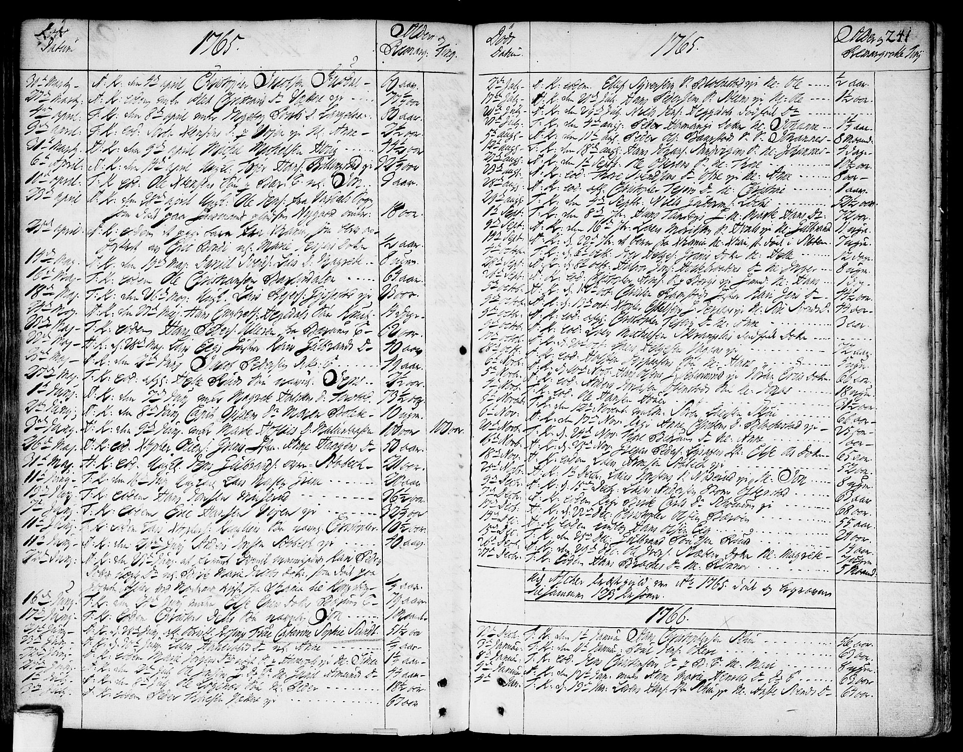 Asker prestekontor Kirkebøker, SAO/A-10256a/F/Fa/L0002: Parish register (official) no. I 2, 1733-1766, p. 241