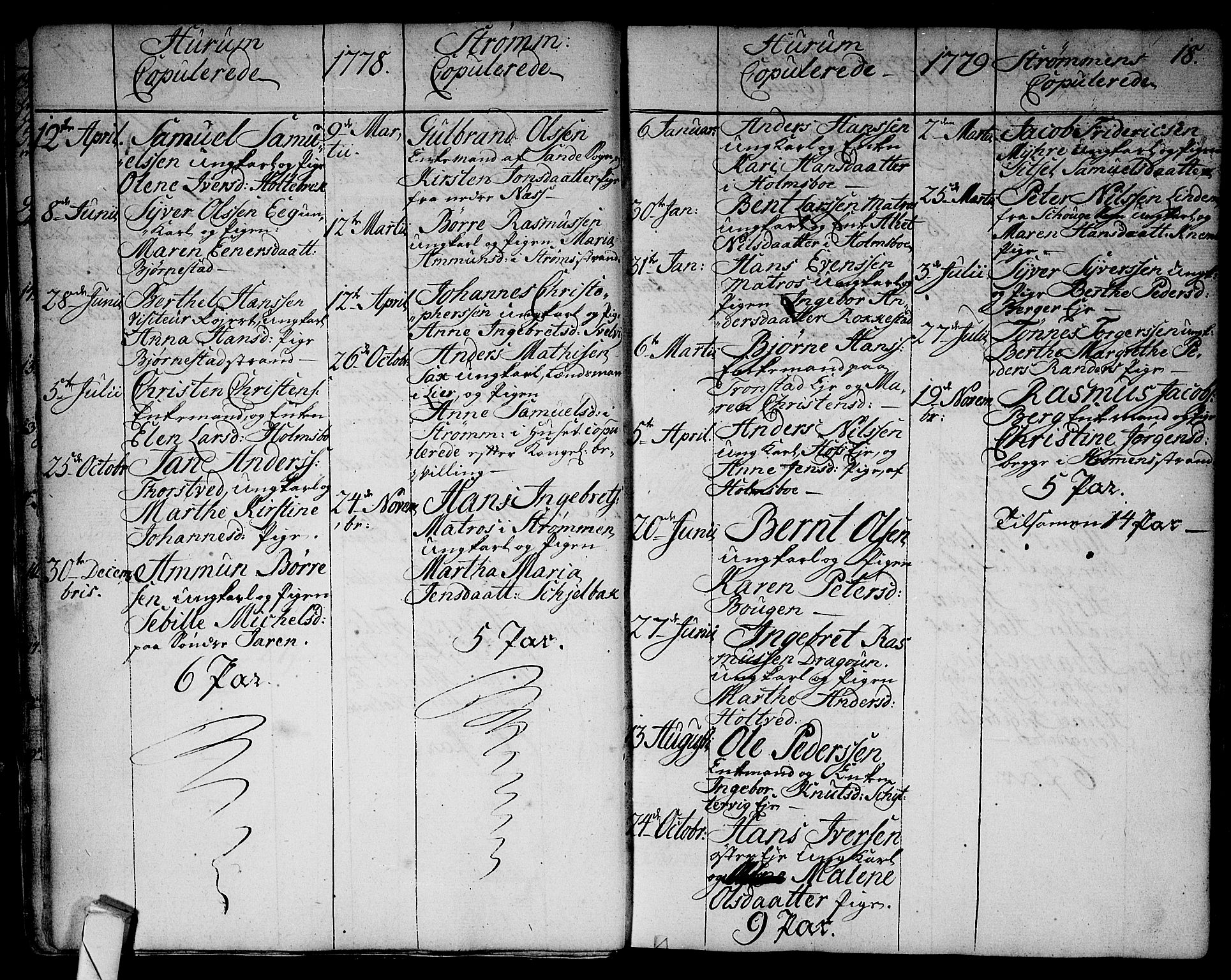 Hurum kirkebøker, SAKO/A-229/F/Fa/L0007: Parish register (official) no. 7, 1771-1810, p. 18