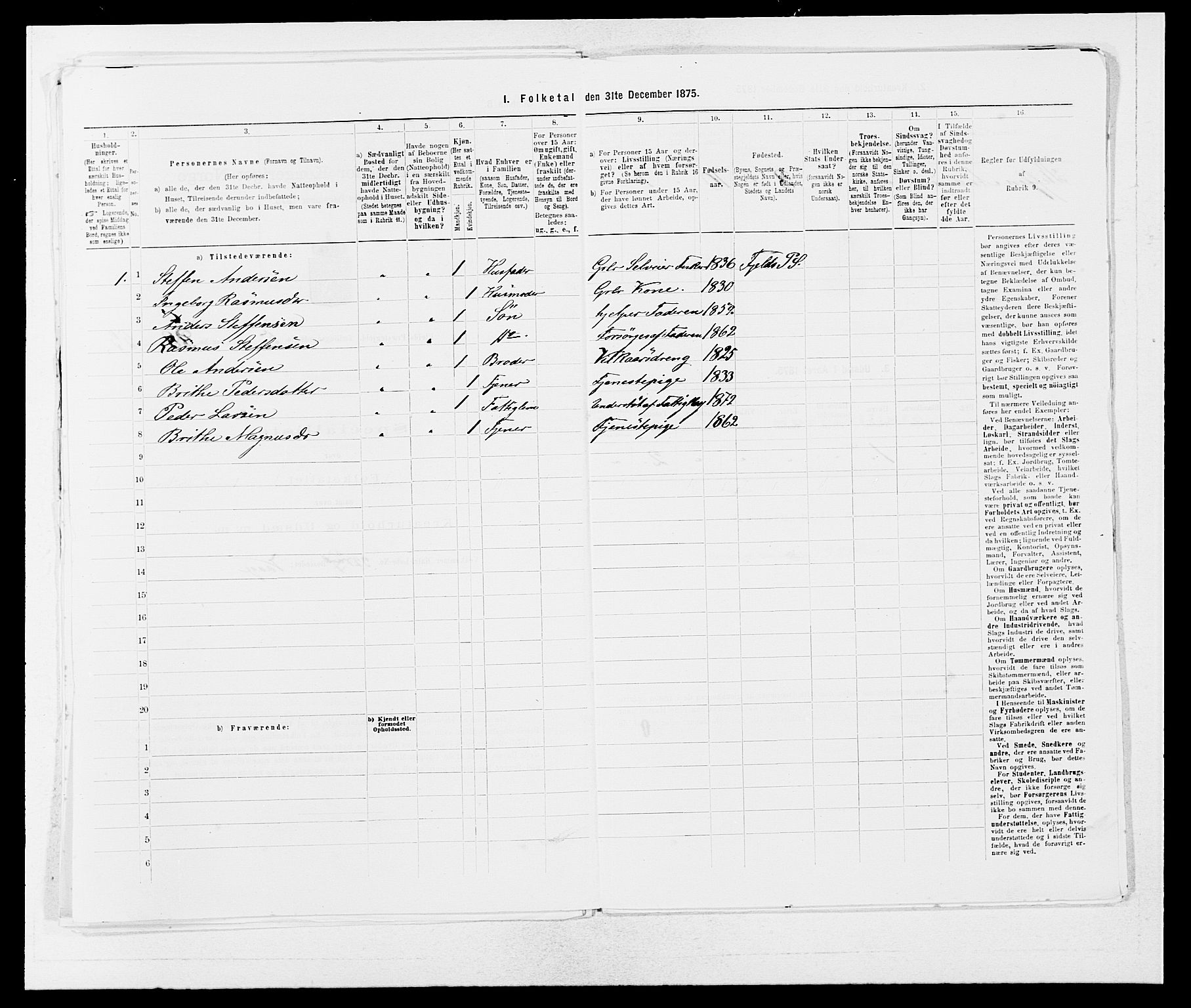 SAB, 1875 census for 1246P Fjell, 1875, p. 711