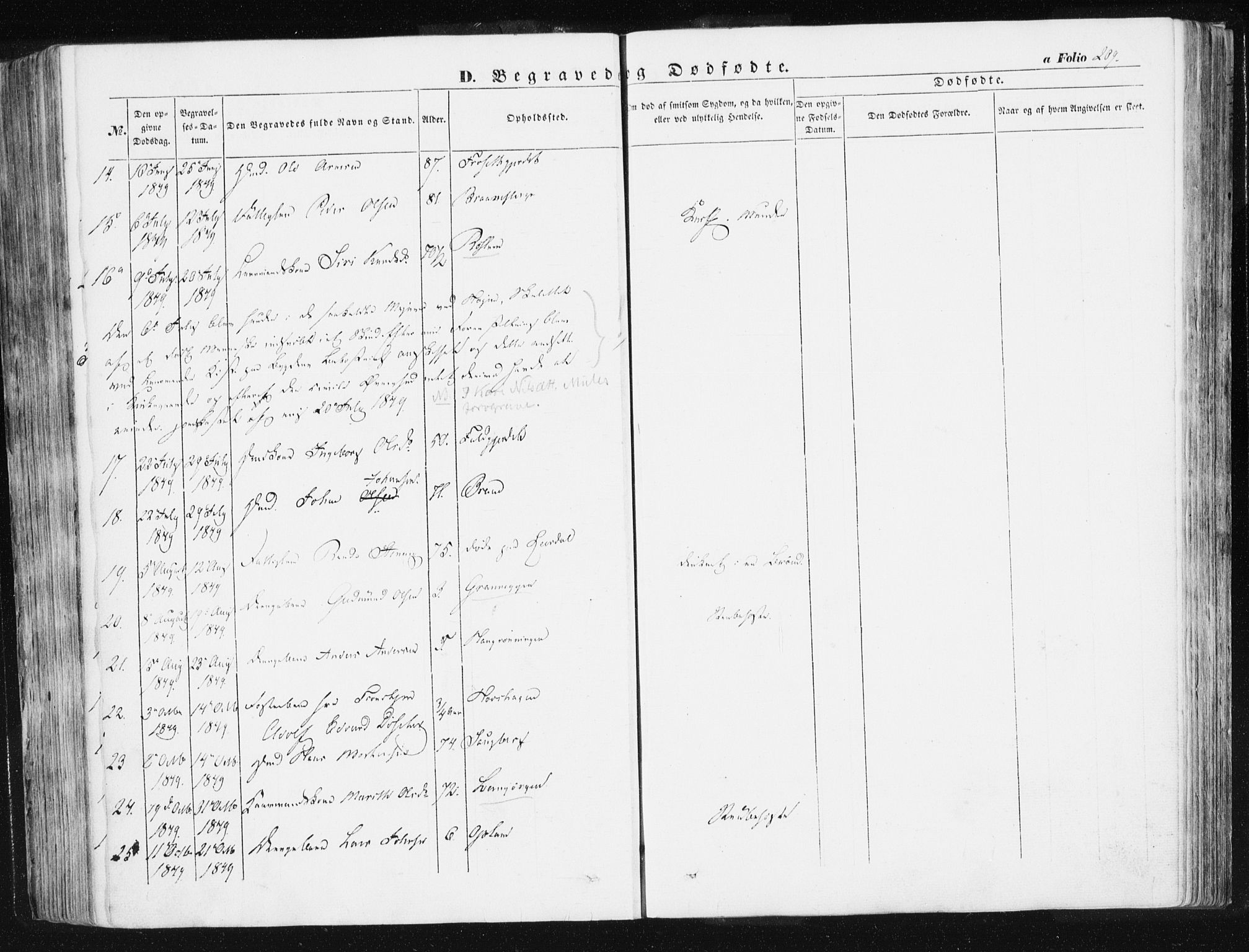 Ministerialprotokoller, klokkerbøker og fødselsregistre - Sør-Trøndelag, SAT/A-1456/612/L0376: Parish register (official) no. 612A08, 1846-1859, p. 209