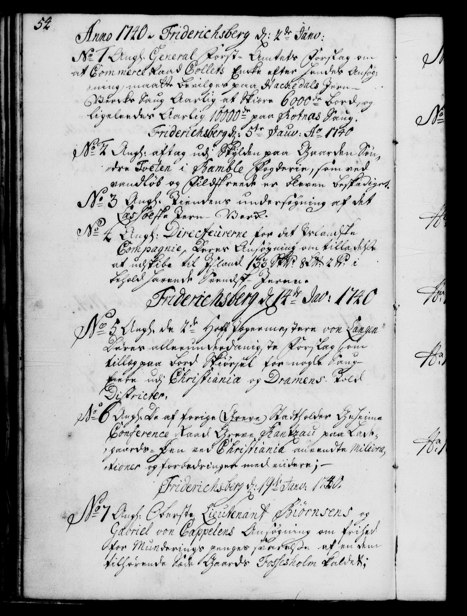 Rentekammeret, Kammerkanselliet, RA/EA-3111/G/Gf/Gfb/L0004: Register til norske relasjons- og resolusjonsprotokoller (merket RK 52.99), 1736-1743, p. 54