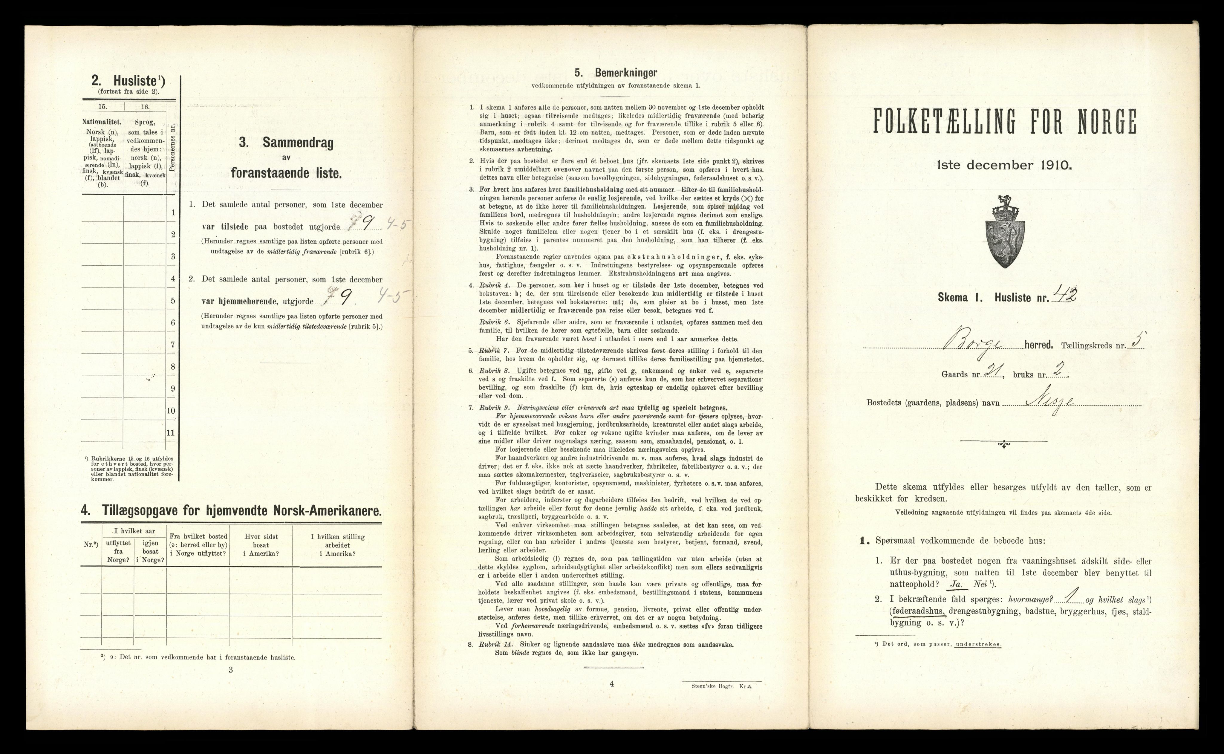 RA, 1910 census for Borge, 1910, p. 557