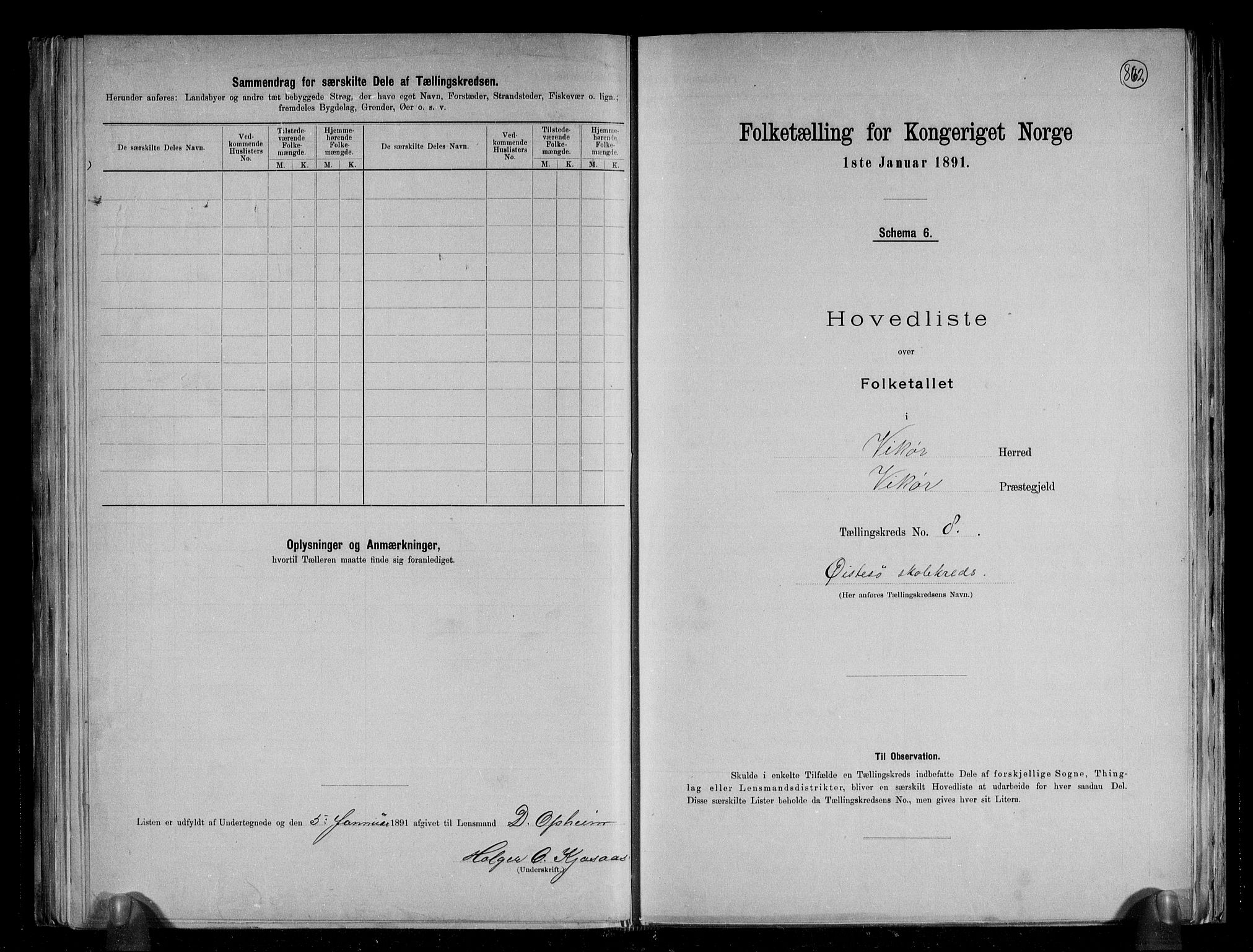 RA, 1891 census for 1238 Vikør, 1891, p. 19