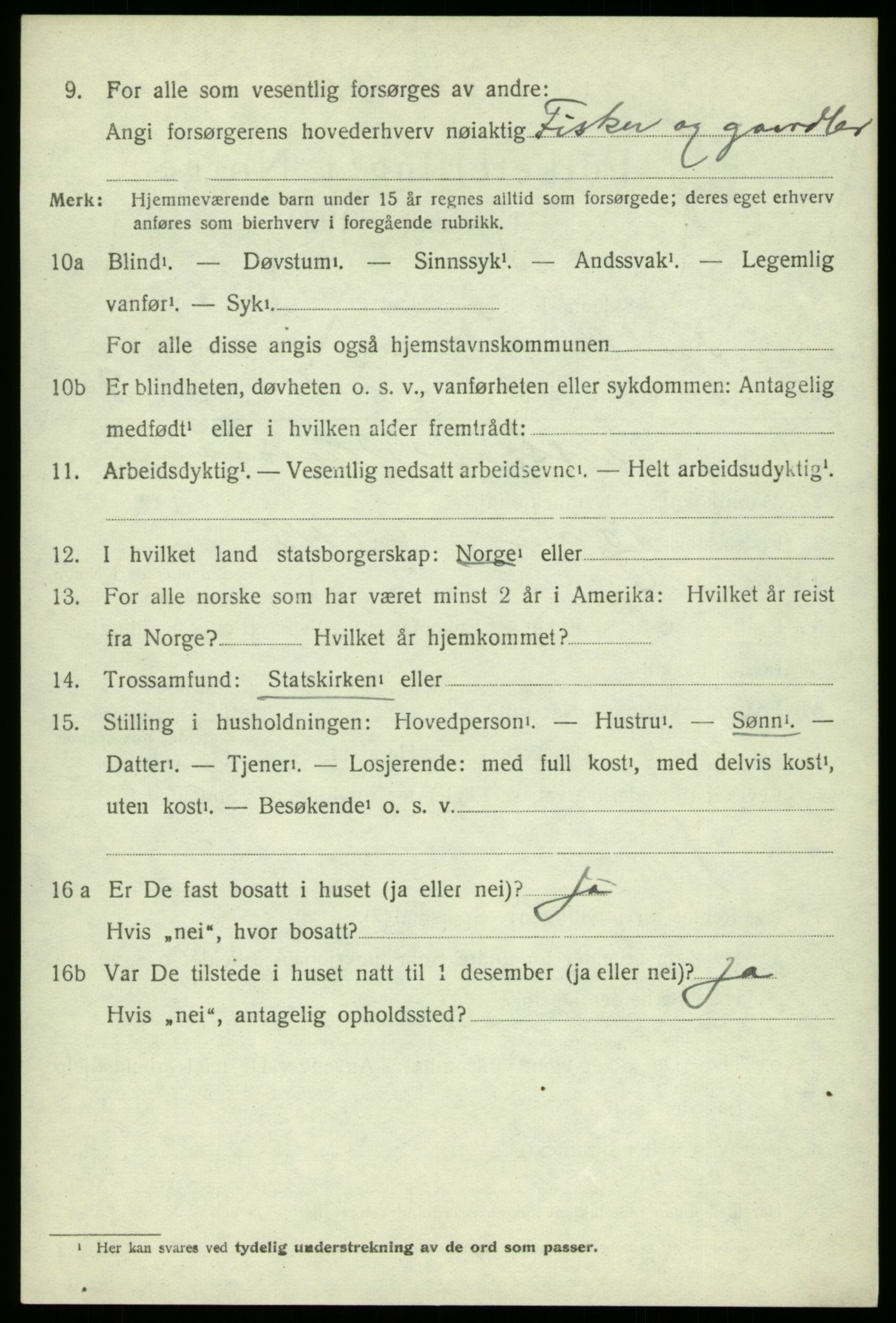 SAB, 1920 census for Fjell, 1920, p. 2681