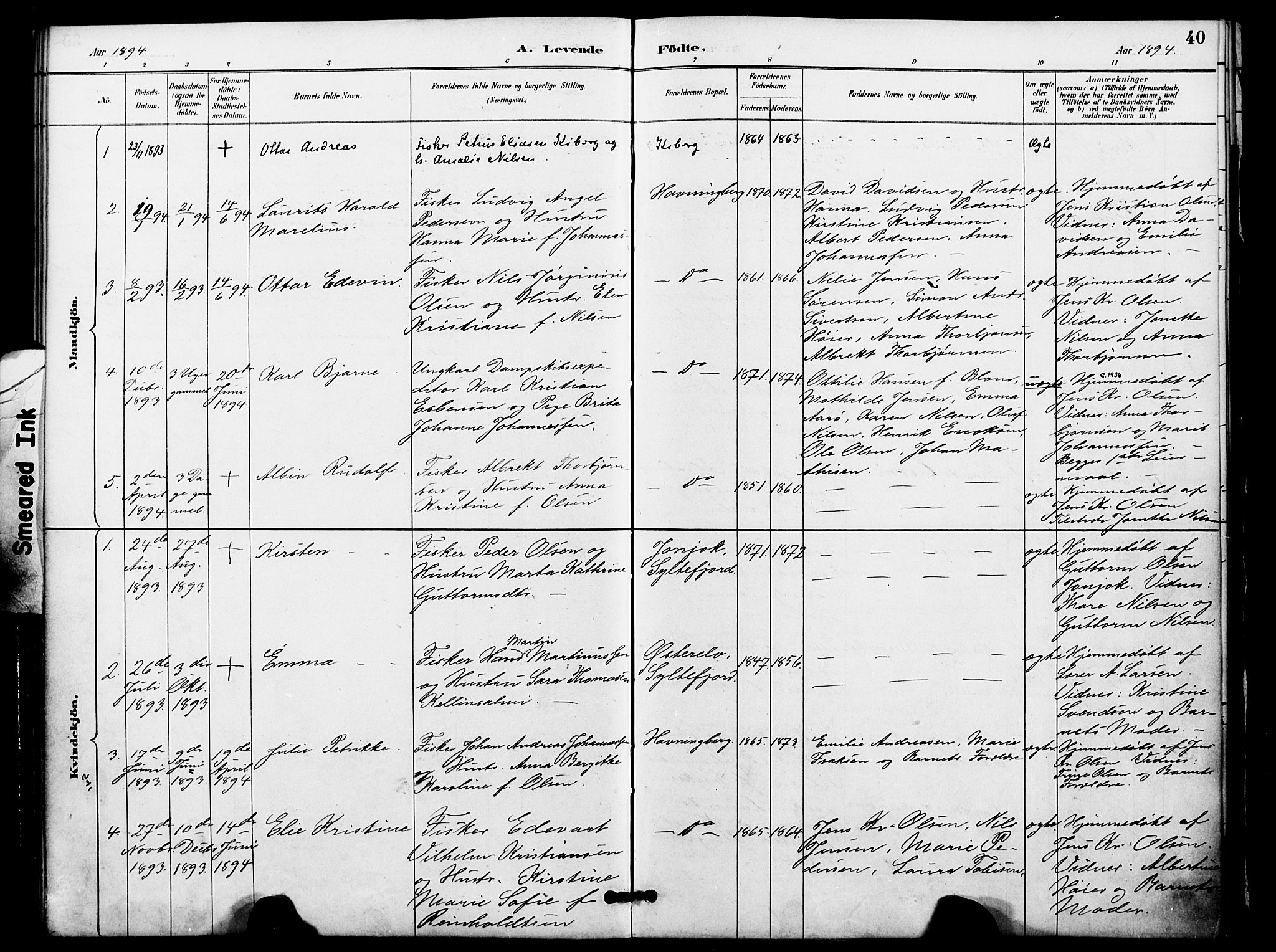 Vardø sokneprestkontor, SATØ/S-1332/H/Ha/L0009kirke: Parish register (official) no. 9, 1887-1898, p. 40