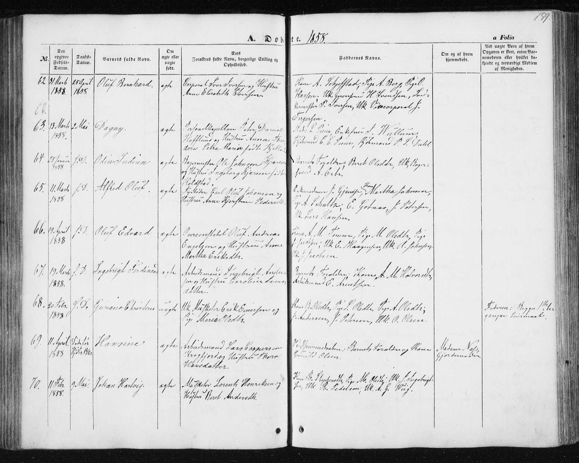 Ministerialprotokoller, klokkerbøker og fødselsregistre - Sør-Trøndelag, AV/SAT-A-1456/602/L0112: Parish register (official) no. 602A10, 1848-1859, p. 159