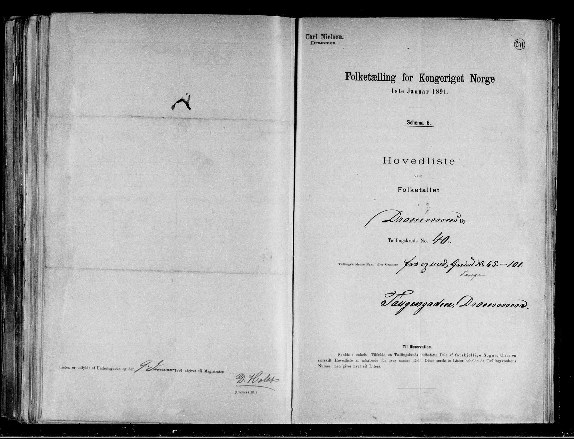 RA, 1891 census for 0602 Drammen, 1891, p. 86