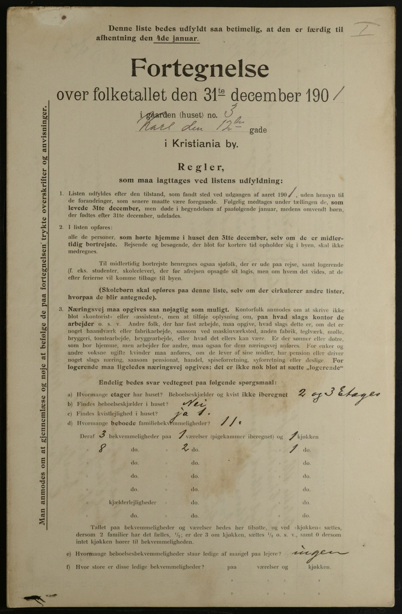 OBA, Municipal Census 1901 for Kristiania, 1901, p. 7535