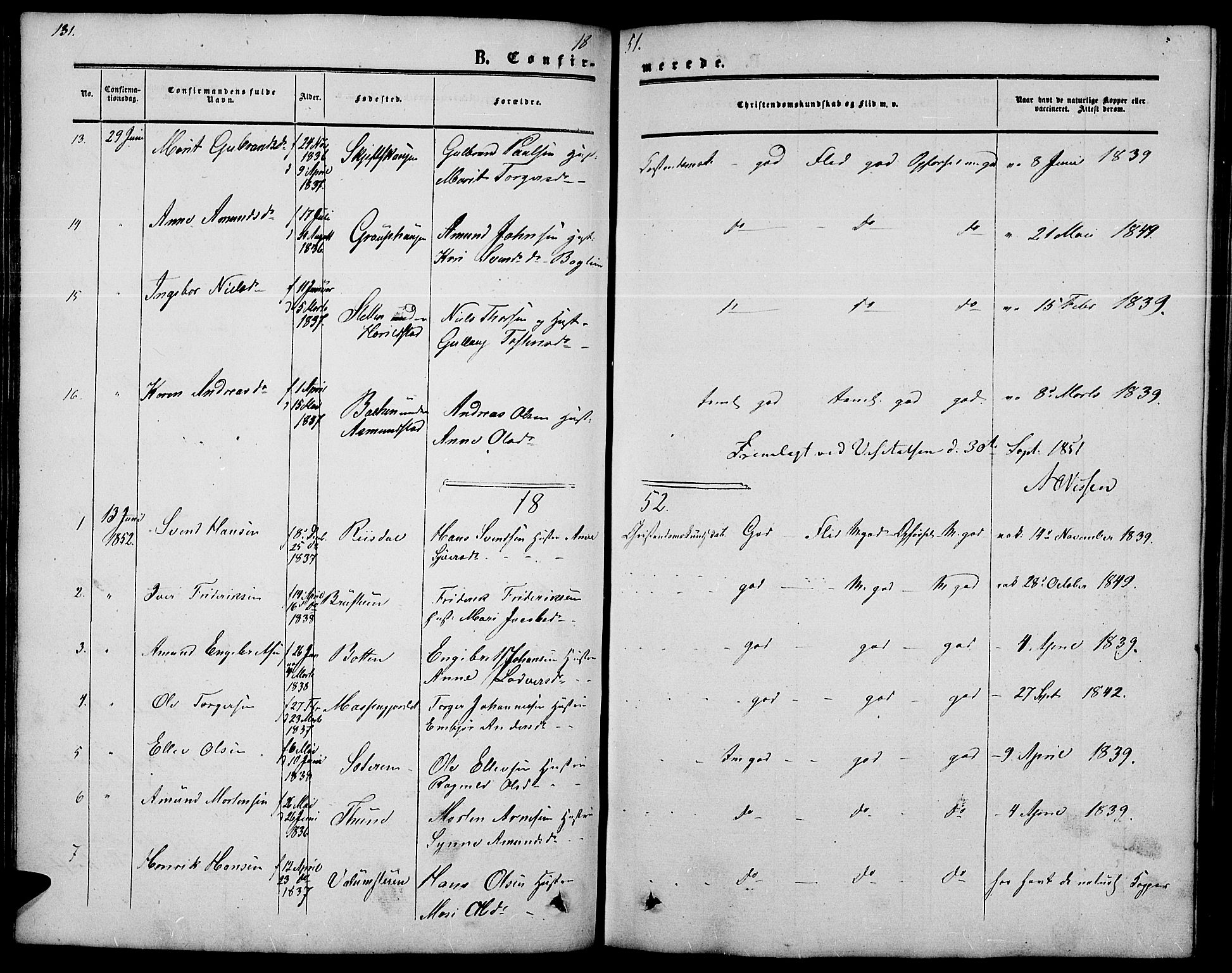 Nord-Fron prestekontor, SAH/PREST-080/H/Ha/Hab/L0002: Parish register (copy) no. 2, 1851-1883, p. 131