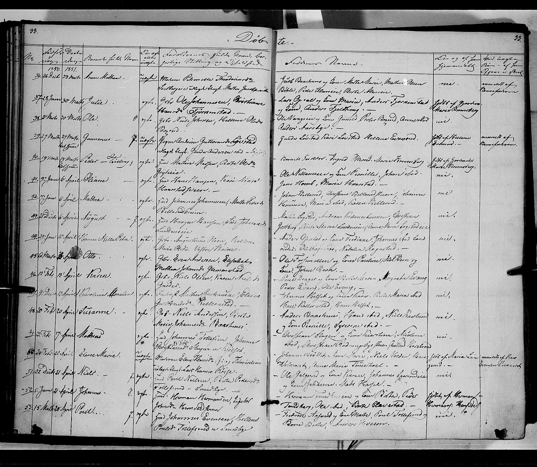 Østre Toten prestekontor, AV/SAH-PREST-104/H/Ha/Haa/L0003: Parish register (official) no. 3, 1848-1856, p. 33