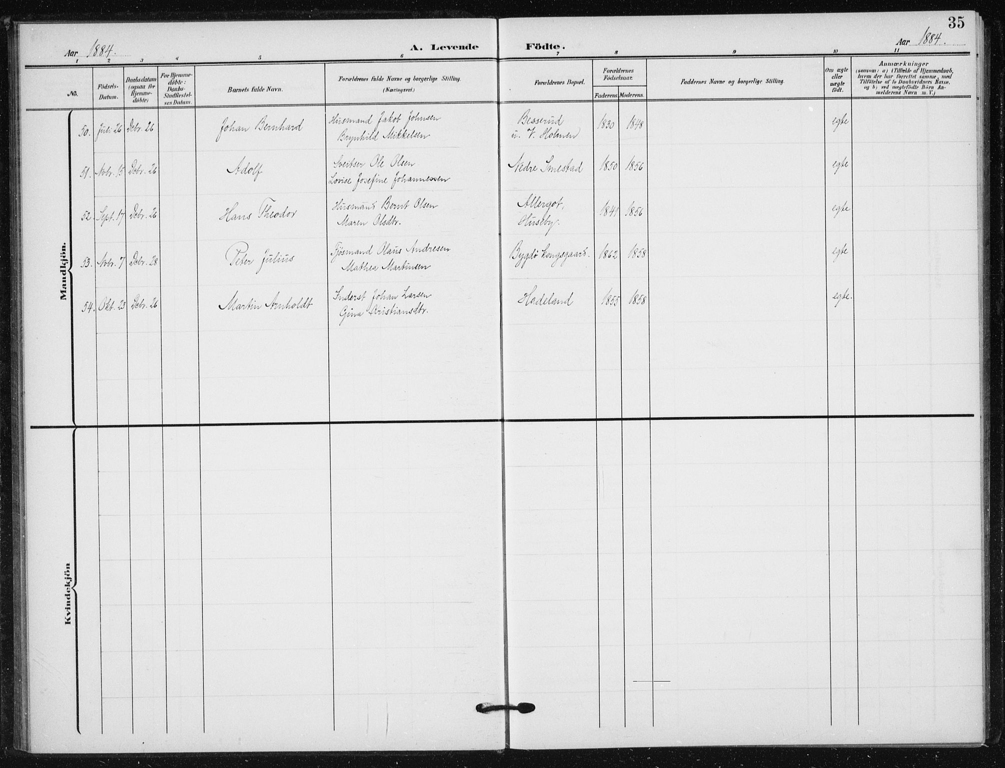 Vestre Aker prestekontor Kirkebøker, AV/SAO-A-10025/F/Fb/L0001: Parish register (official) no. II 1, 1880-1906, p. 35