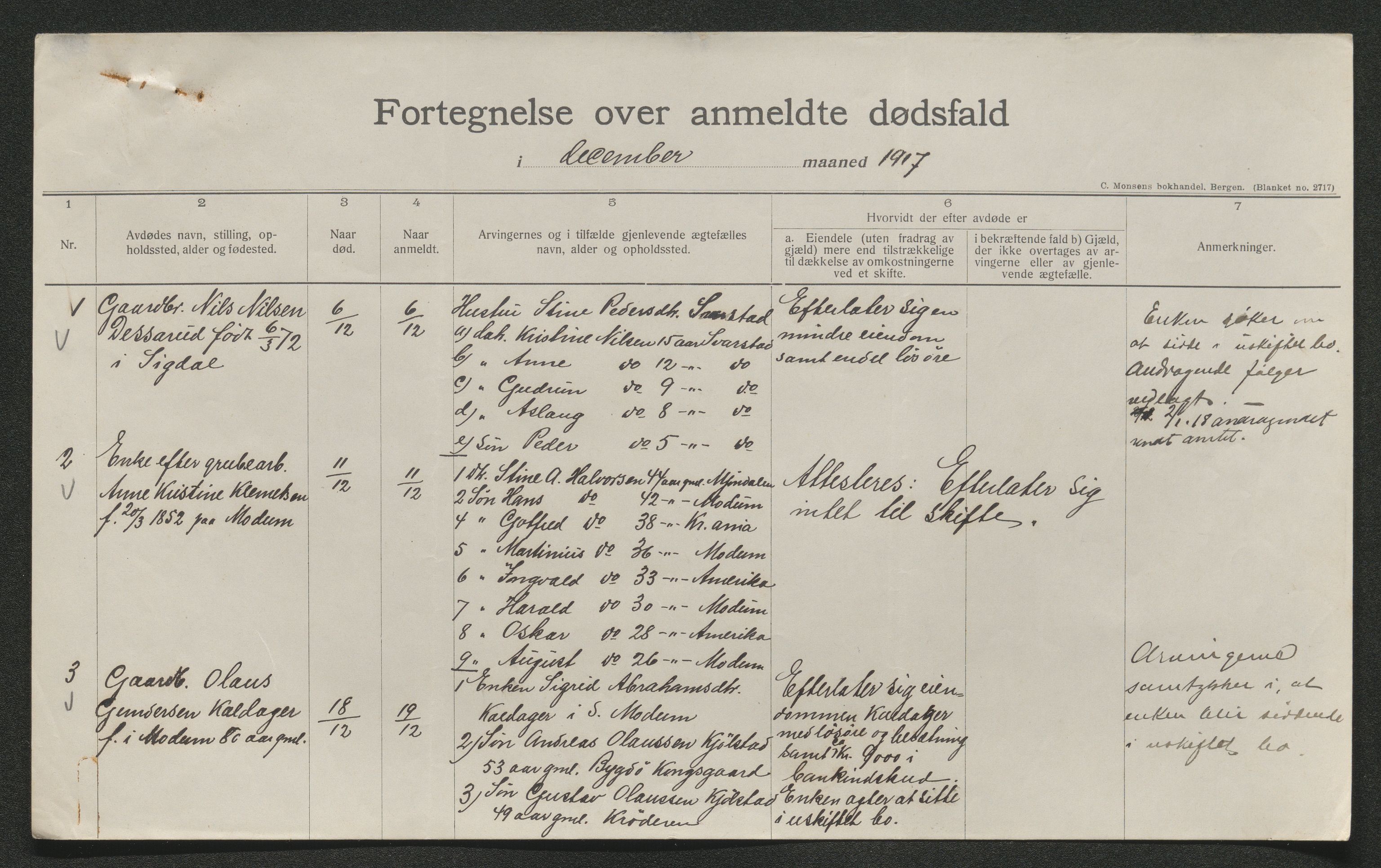 Eiker, Modum og Sigdal sorenskriveri, AV/SAKO-A-123/H/Ha/Hab/L0038: Dødsfallsmeldinger, 1916-1917, p. 1022