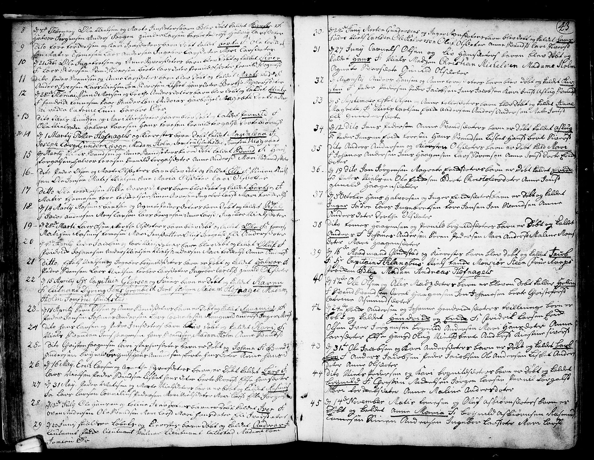 Idd prestekontor Kirkebøker, SAO/A-10911/F/Fa/L0001: Parish register (official) no. I 1, 1720-1769, p. 43
