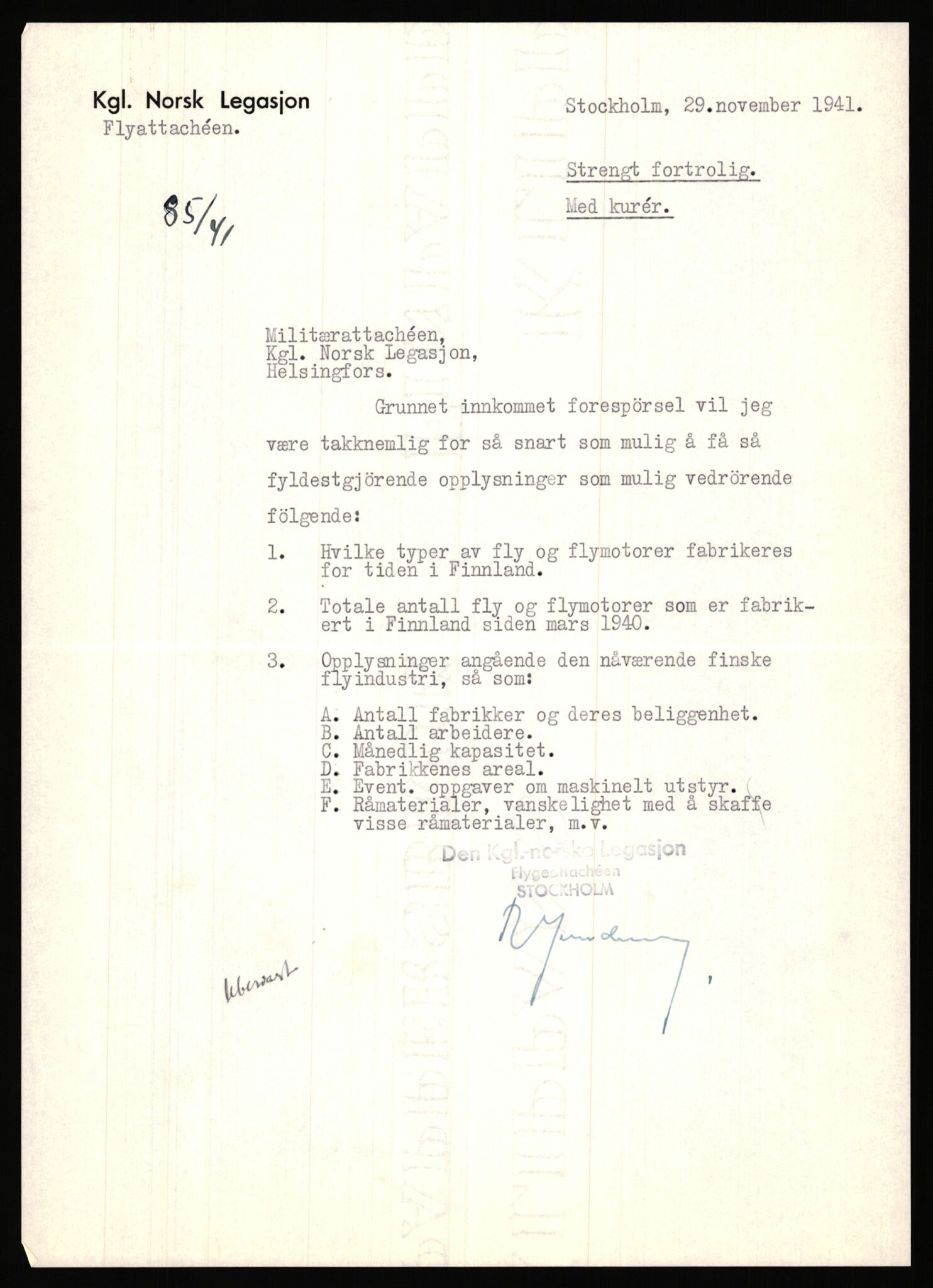 Forsvaret, Forsvarets krigshistoriske avdeling, AV/RA-RAFA-2017/Y/Ya/L0006: II-C-11-11,2 - Utenriksdepartementet.  Legasjonen i Helsingfors., 1940-1946, p. 381