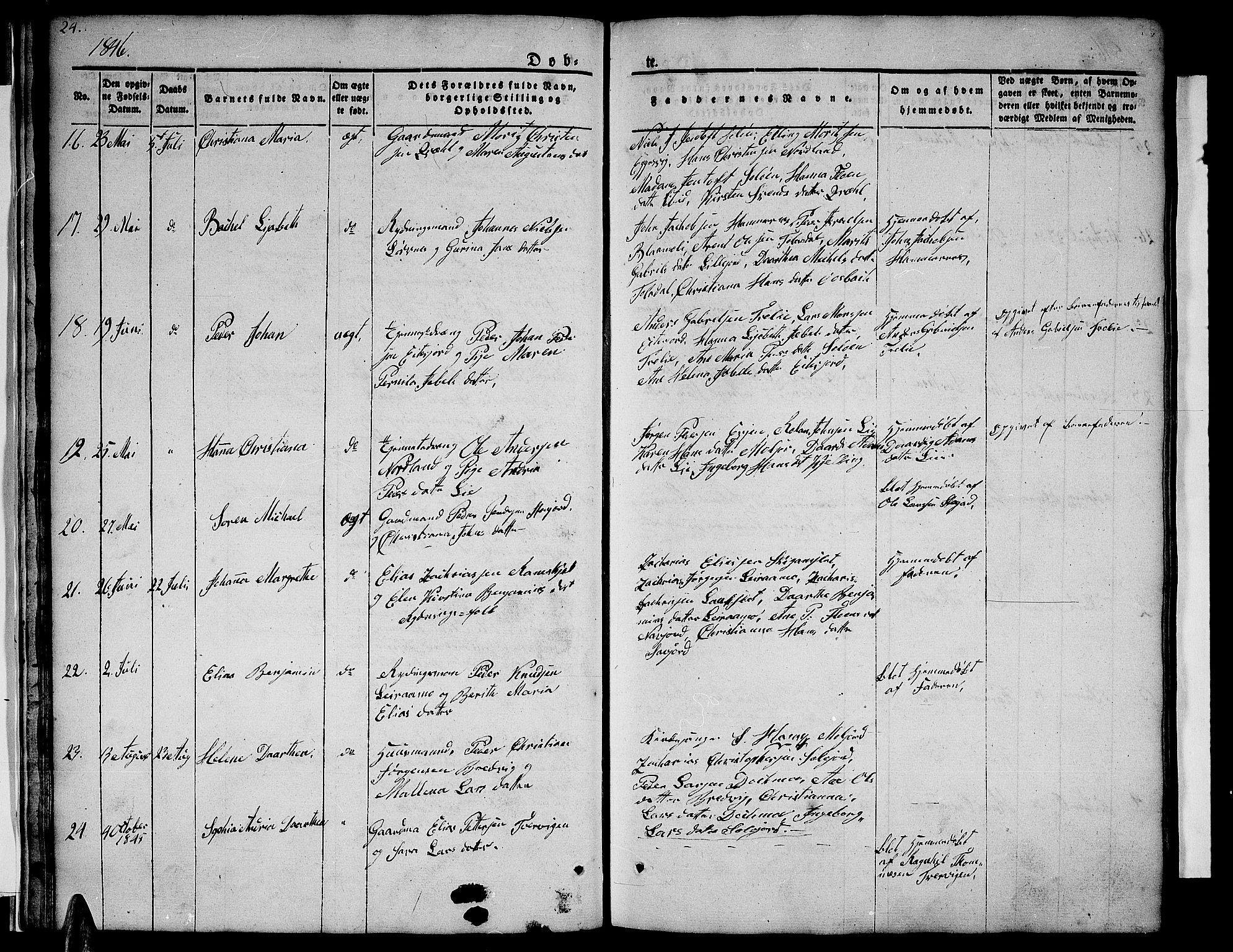 Ministerialprotokoller, klokkerbøker og fødselsregistre - Nordland, AV/SAT-A-1459/846/L0652: Parish register (copy) no. 846C02, 1841-1871, p. 24