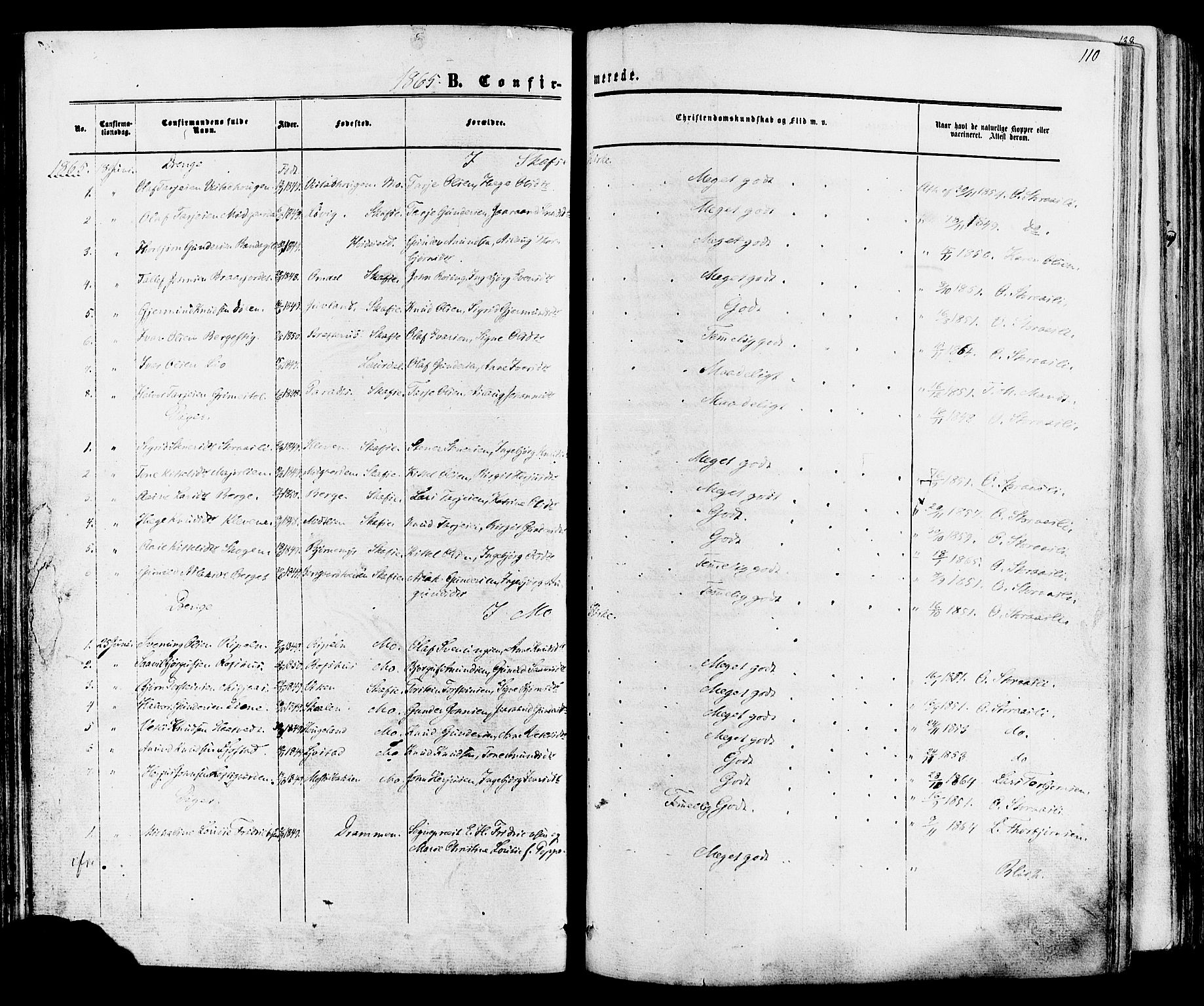 Mo kirkebøker, AV/SAKO-A-286/F/Fa/L0006: Parish register (official) no. I 6, 1865-1885, p. 110