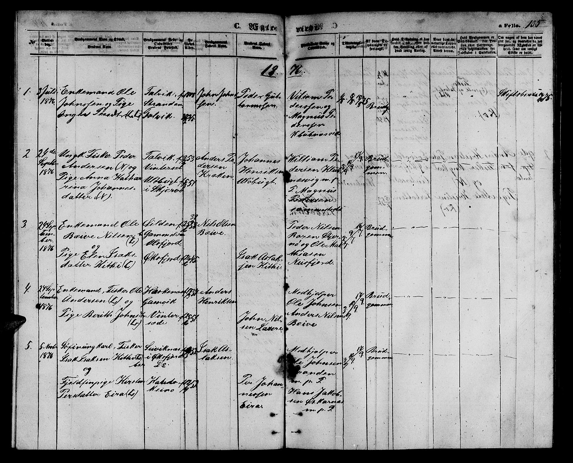 Loppa sokneprestkontor, SATØ/S-1339/H/Hb/L0004klokker: Parish register (copy) no. 4, 1864-1880, p. 135