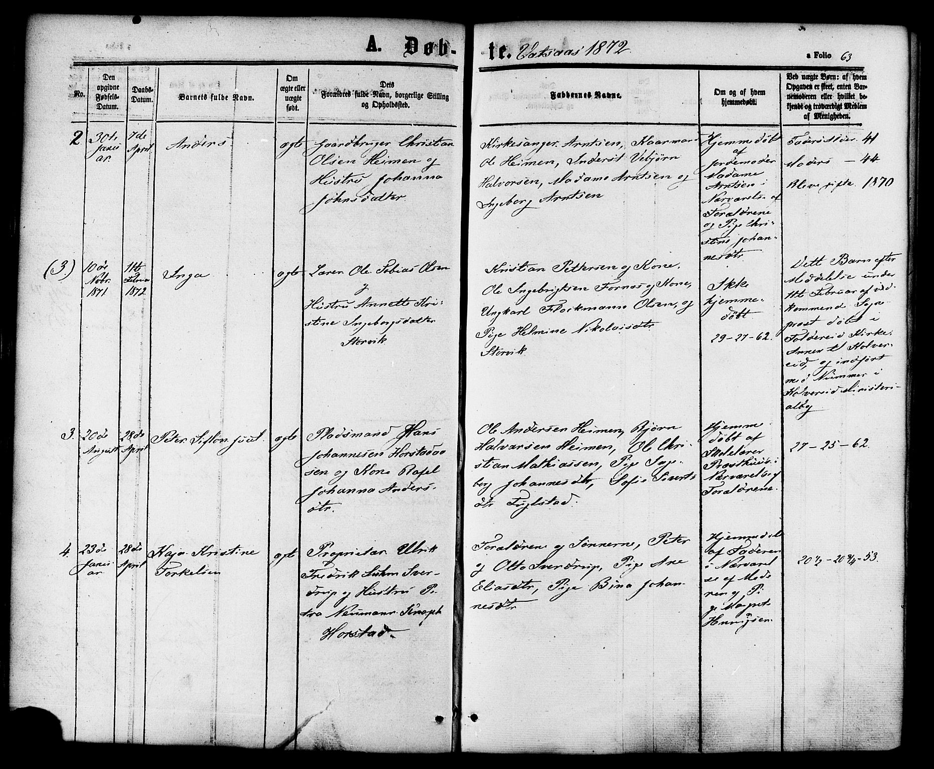 Ministerialprotokoller, klokkerbøker og fødselsregistre - Nordland, SAT/A-1459/810/L0146: Parish register (official) no. 810A08 /1, 1862-1874, p. 63