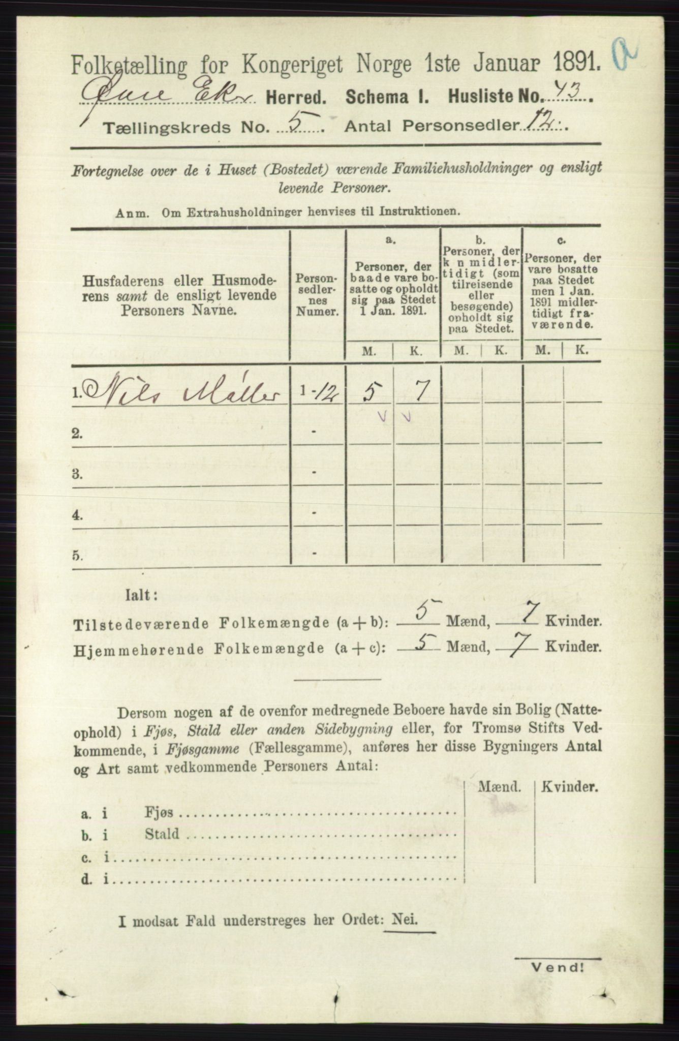 RA, 1891 census for 0624 Øvre Eiker, 1891, p. 1817