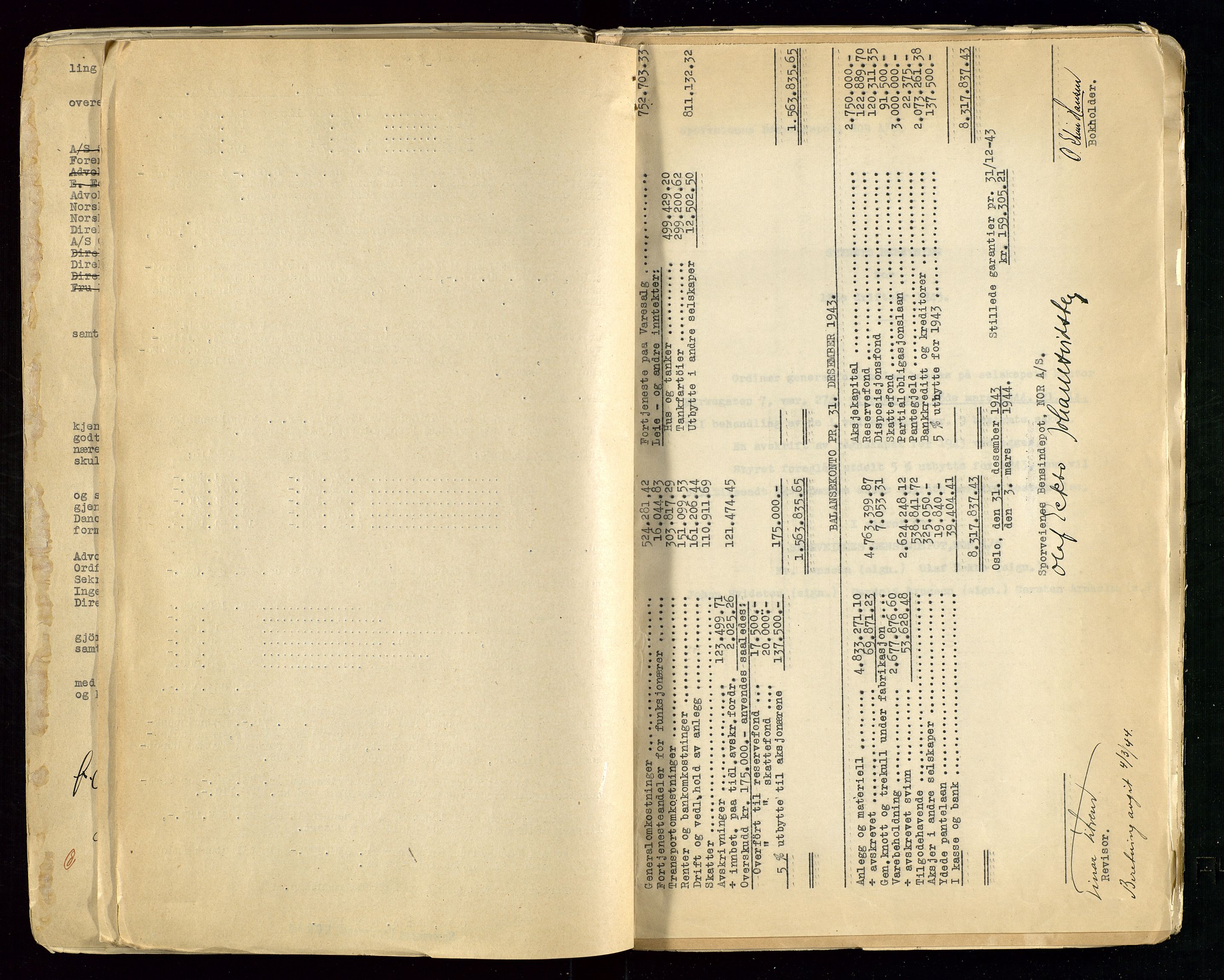 Pa 1514 - Sporveienes Bensindepot, Norsk Oljeraffineri A/S, AV/SAST-A-101919/A/L0001/0001: Styreprotokoll. Forhandlingsprotokoll Arbeidsutvaget / Styreprotokoll, 1932-1949, p. 84