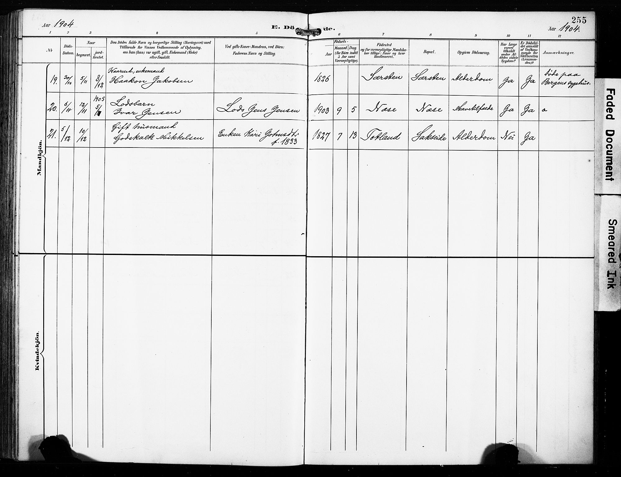 Finnås sokneprestembete, AV/SAB-A-99925/H/Ha/Haa/Haac/L0002: Parish register (official) no. C 2, 1895-1904, p. 255