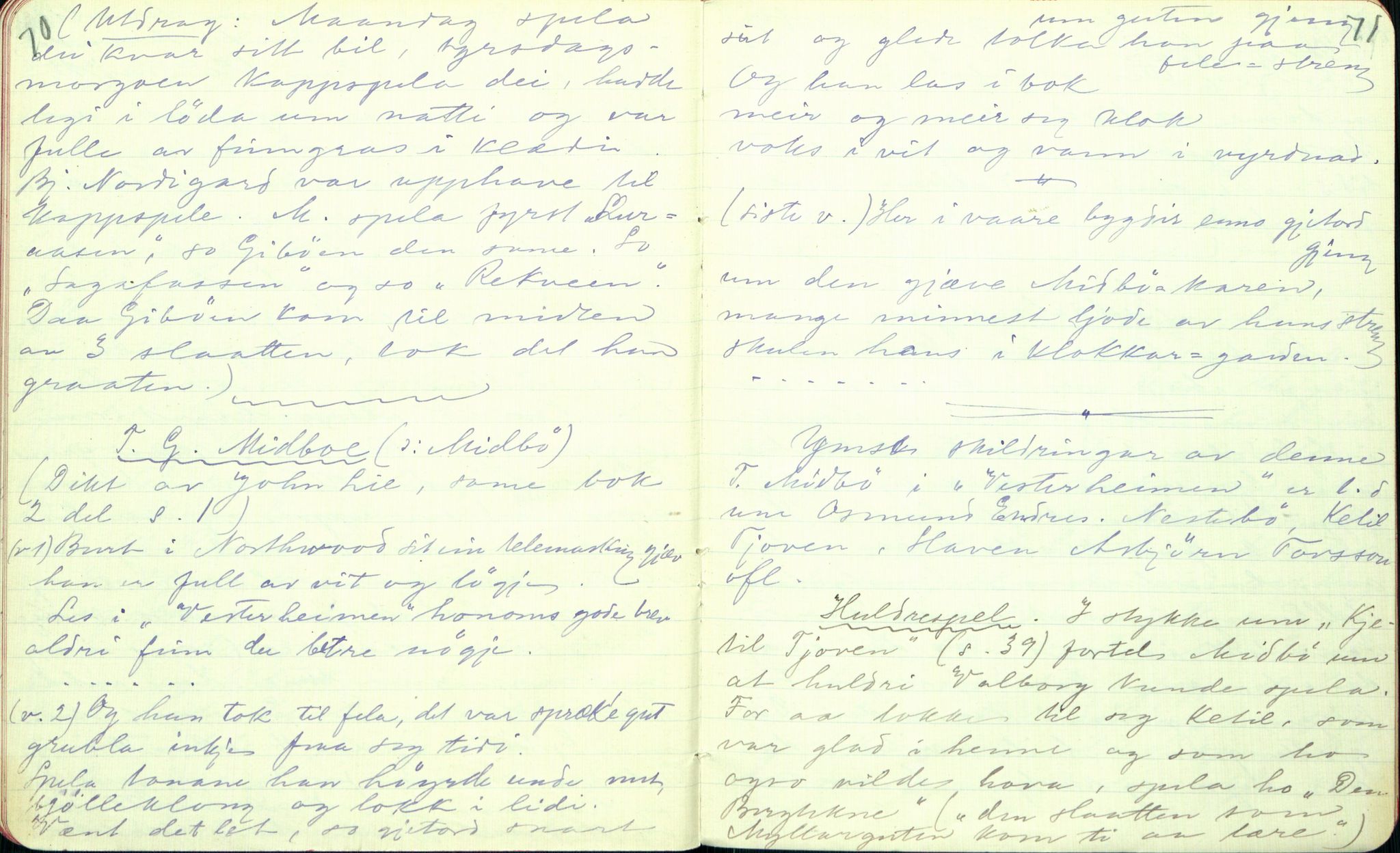 Rikard Berge, TEMU/TGM-A-1003/F/L0001/0027: 001-030 Innholdslister / 23. Raulands-ætti II, 1902-1903, p. 70-71
