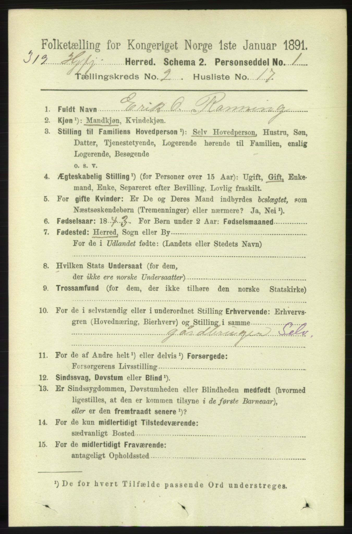 RA, 1891 census for 1522 Hjørundfjord, 1891, p. 372