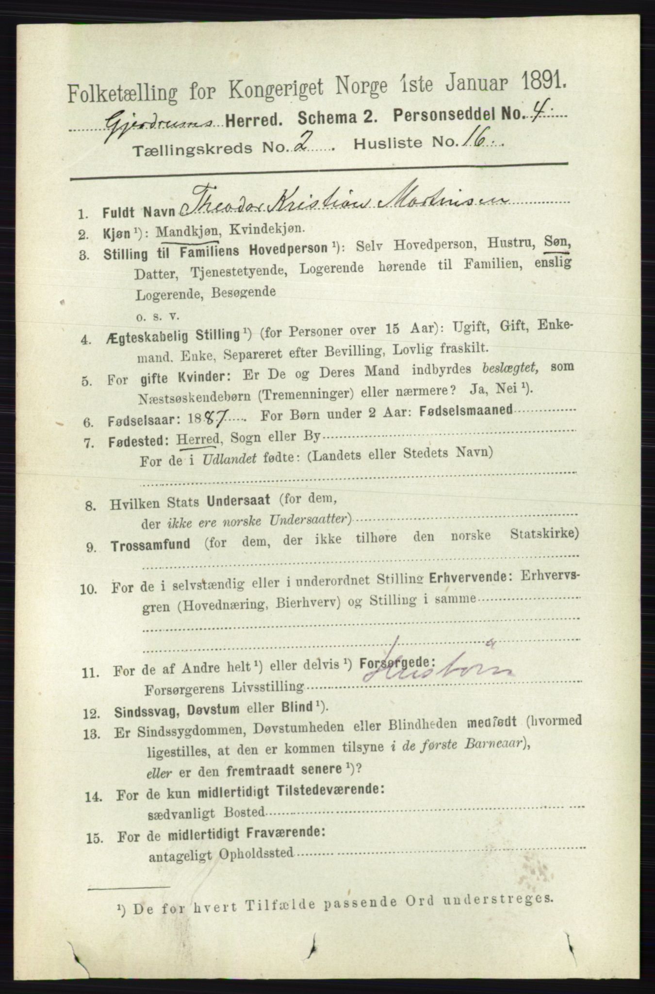 RA, 1891 census for 0234 Gjerdrum, 1891, p. 684