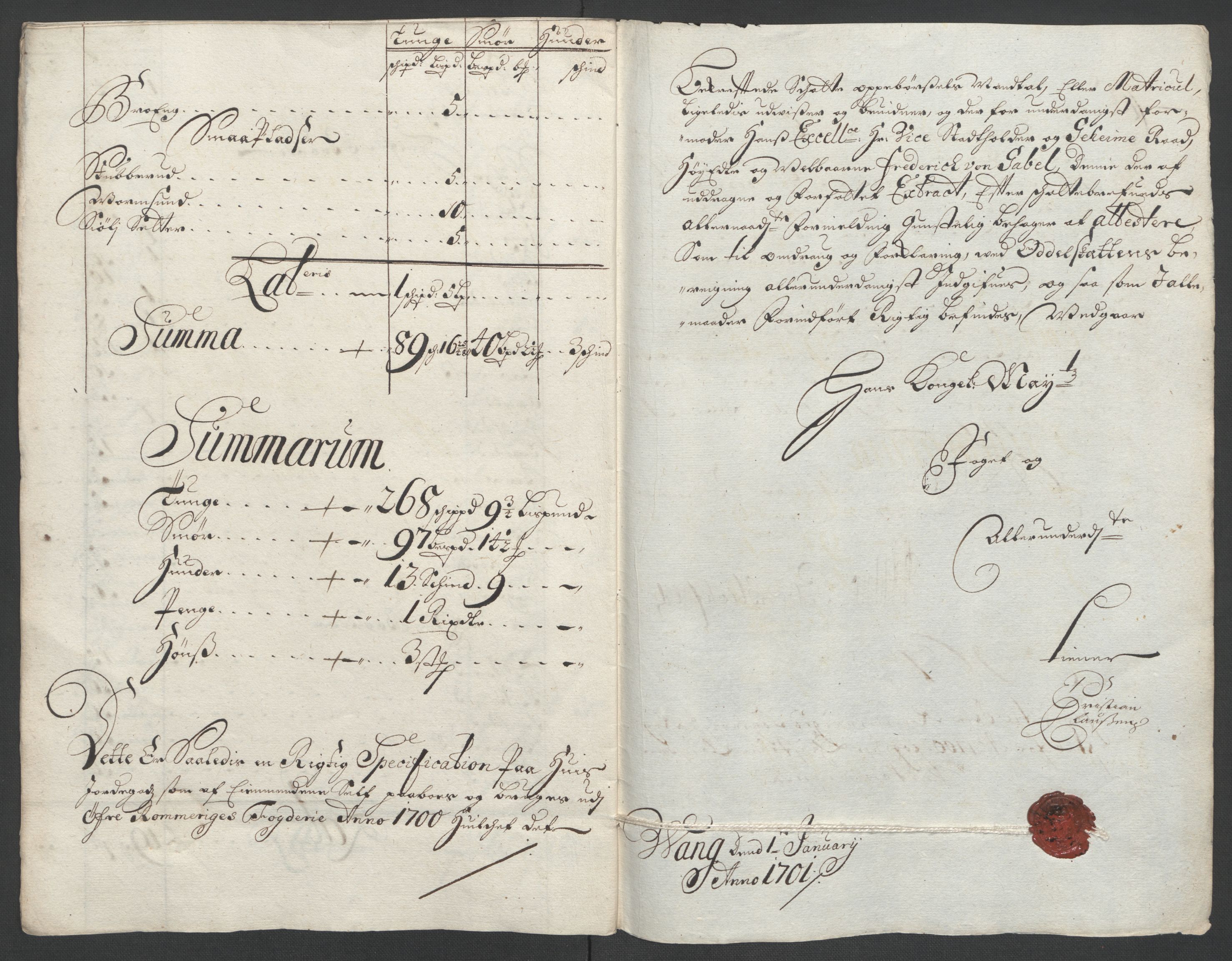 Rentekammeret inntil 1814, Reviderte regnskaper, Fogderegnskap, AV/RA-EA-4092/R12/L0712: Fogderegnskap Øvre Romerike, 1700, p. 235