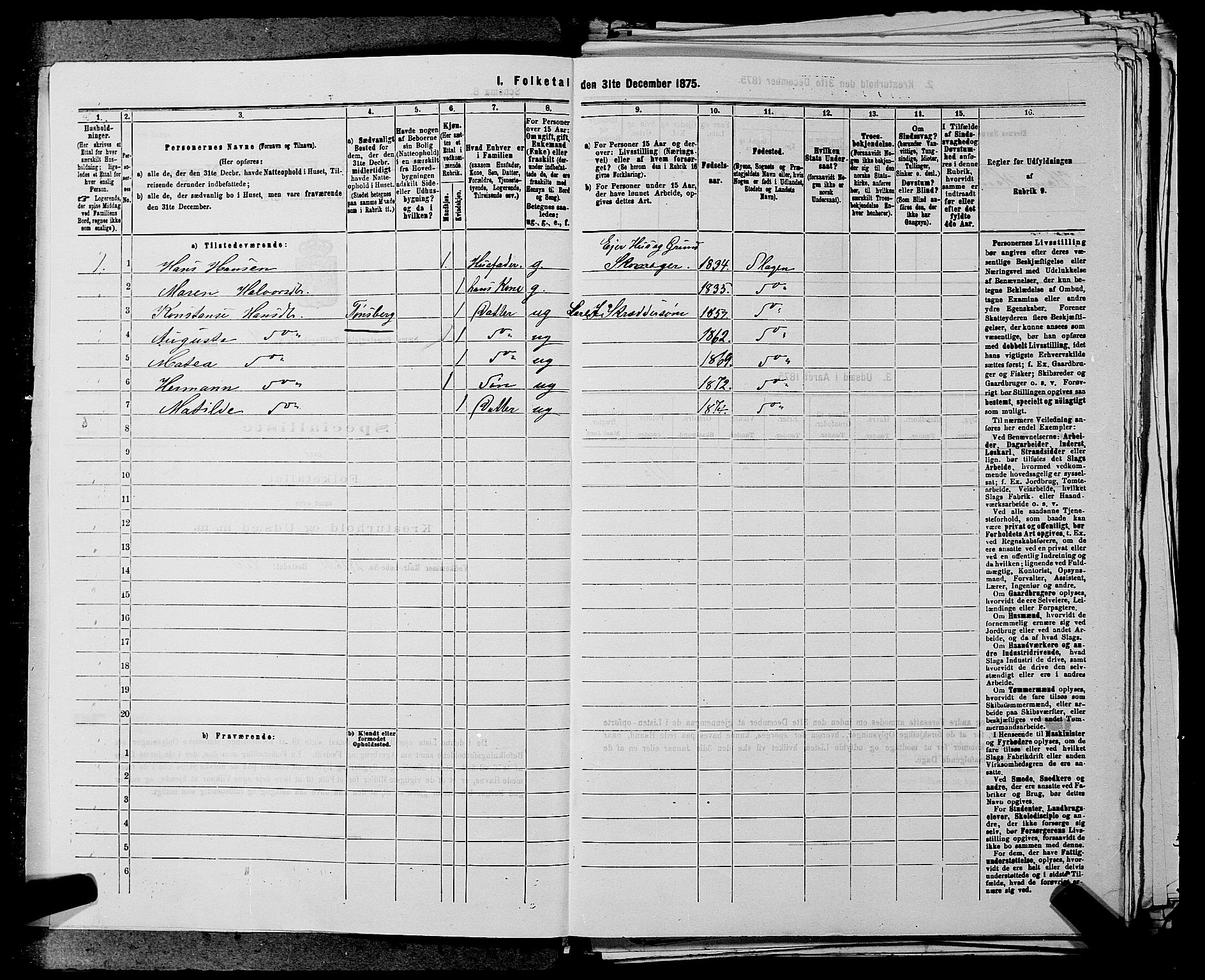 SAKO, 1875 census for 0721P Sem, 1875, p. 1160