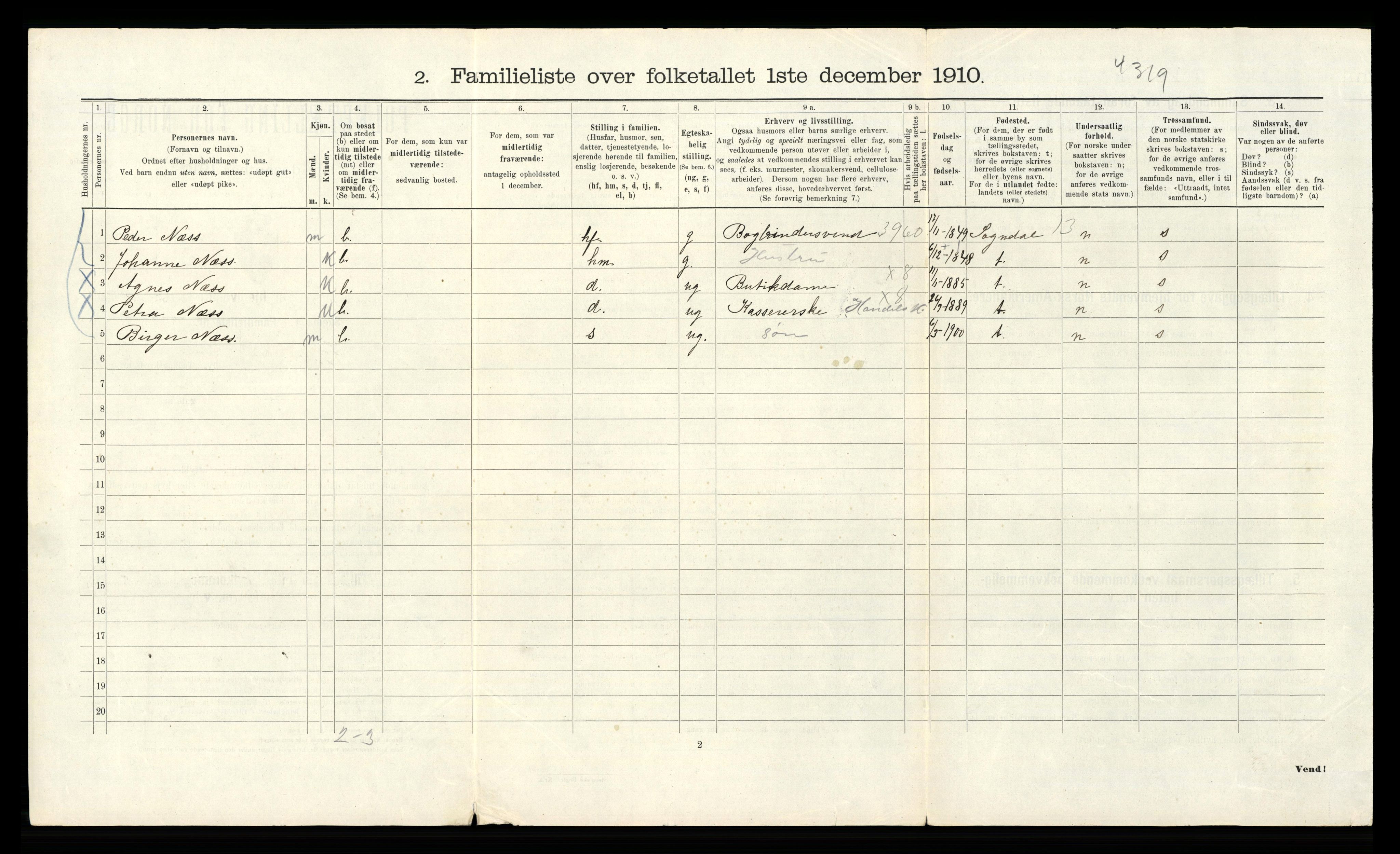 RA, 1910 census for Bergen, 1910, p. 30130