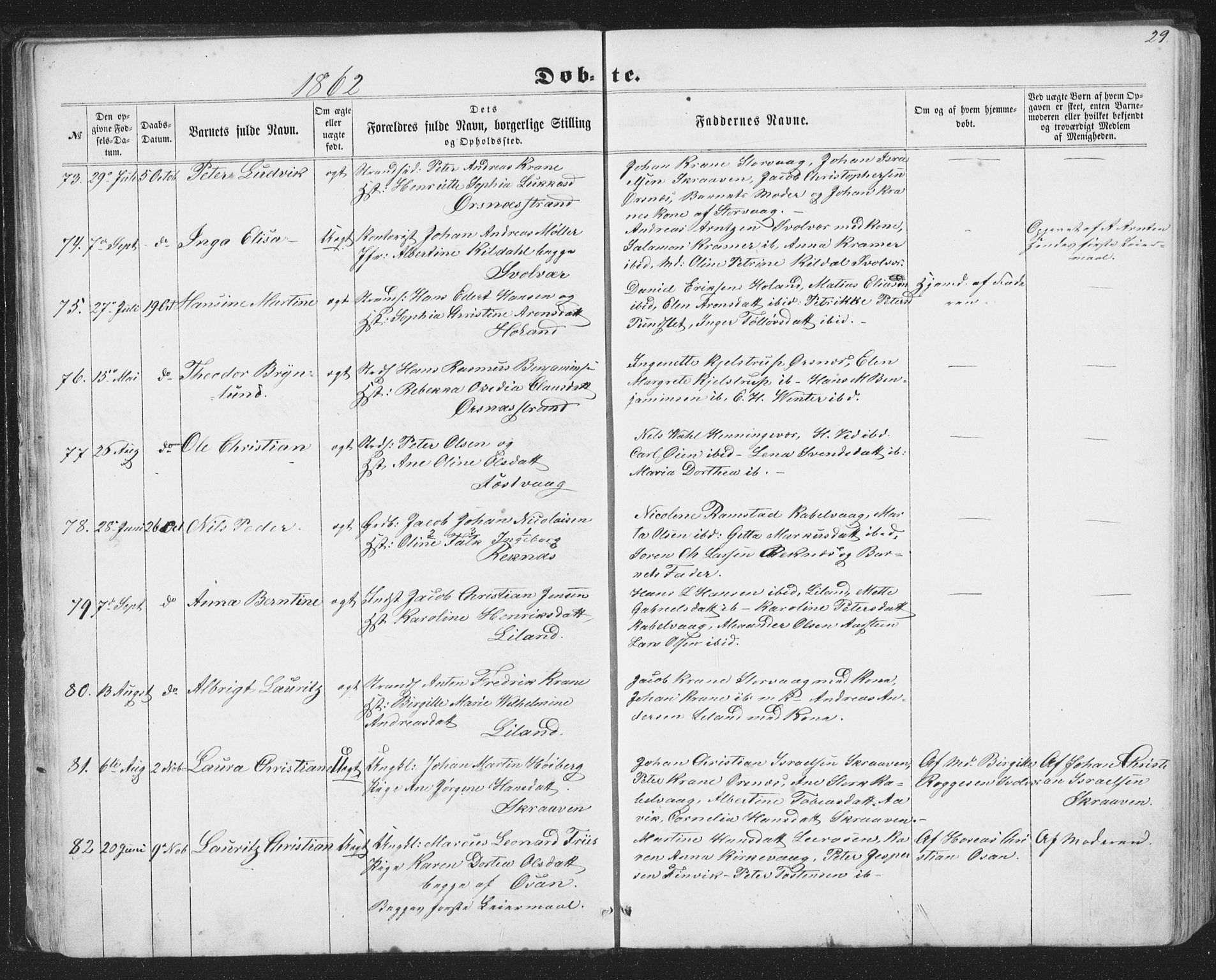 Ministerialprotokoller, klokkerbøker og fødselsregistre - Nordland, SAT/A-1459/874/L1073: Parish register (copy) no. 874C02, 1860-1870, p. 29